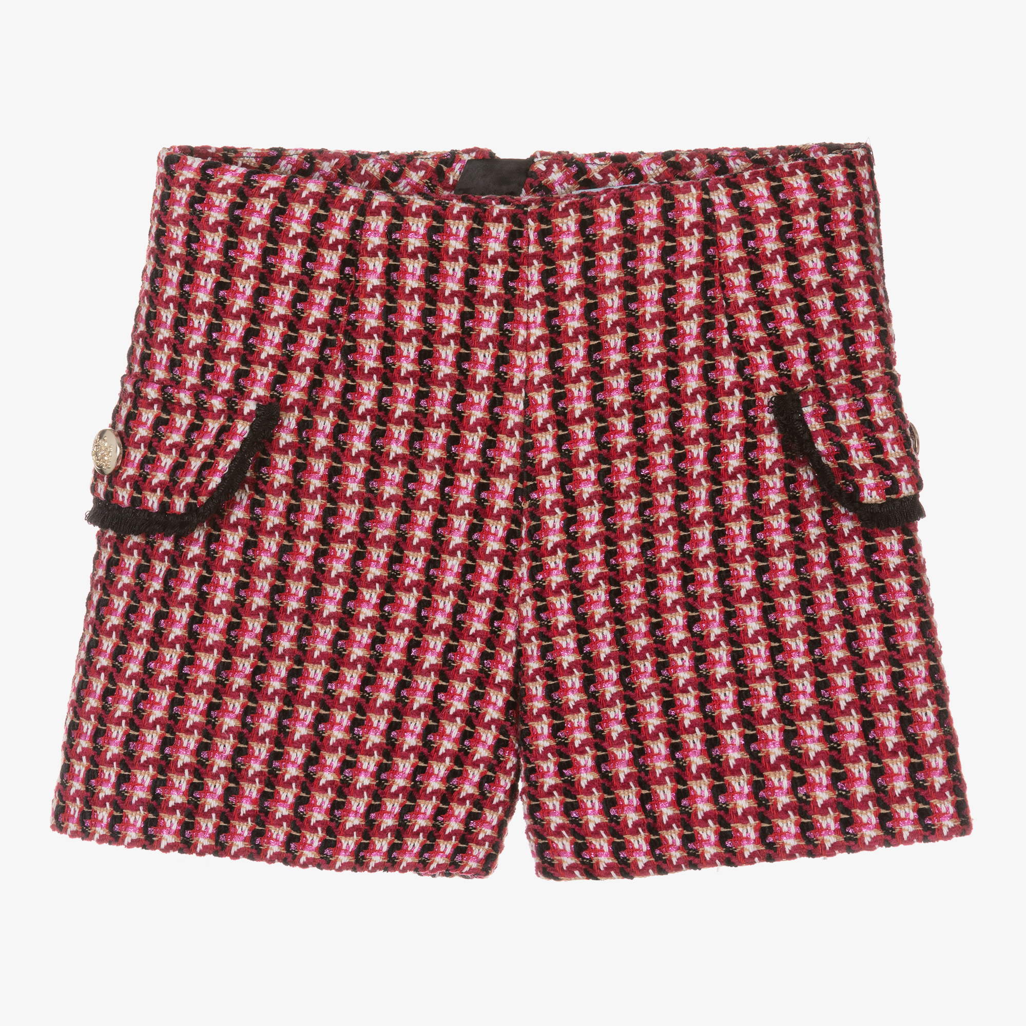 Abel & Lula - Girls Red & Pink Tweed Shorts | Childrensalon Outlet