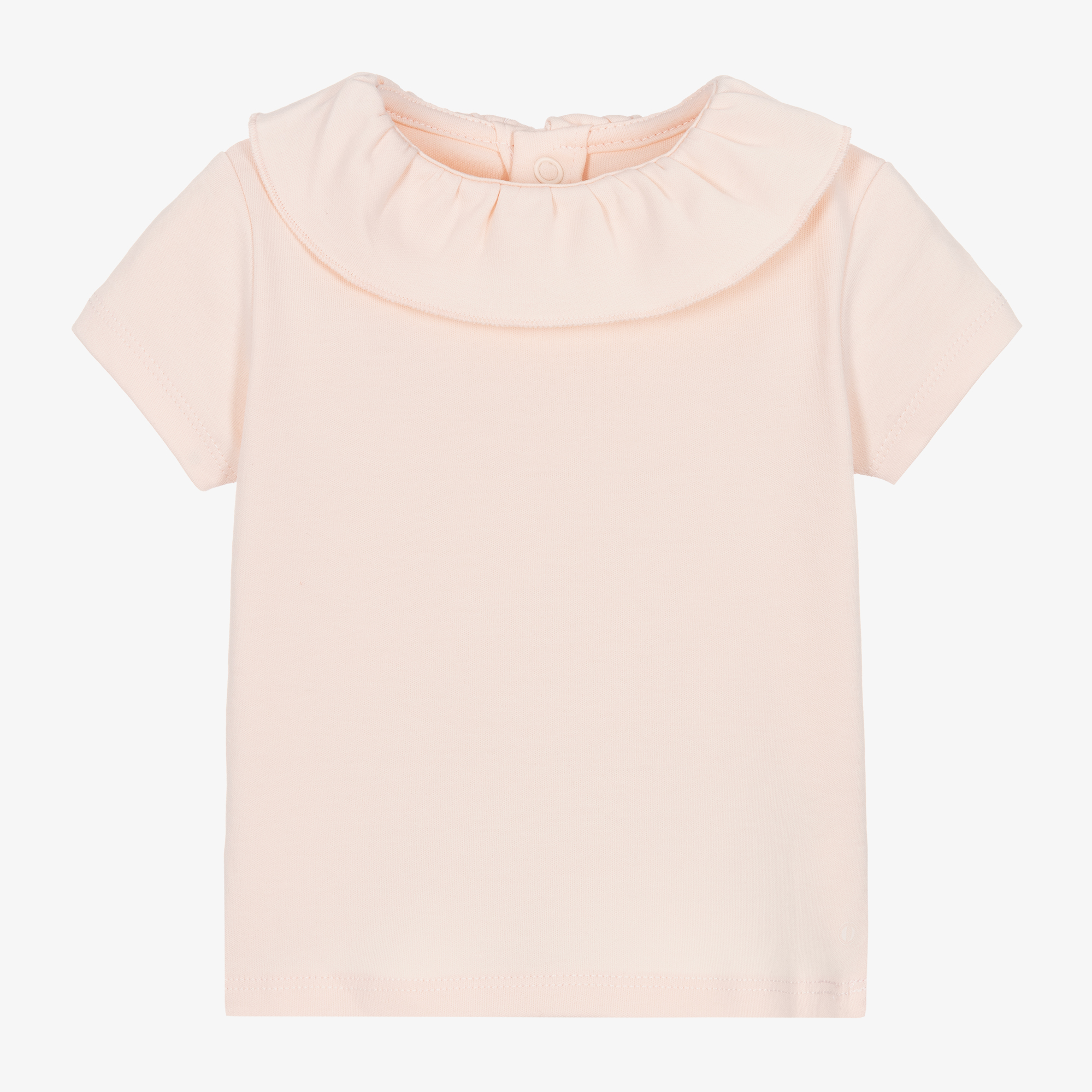 Tシャツ・カットソー RONRON RUFFLE ROUND COLLAR PK T SHIRT 5BJH1133 RUFFLE ROUND COLLAR PK T SHIRT PINK STRIPE - RONRON 론론