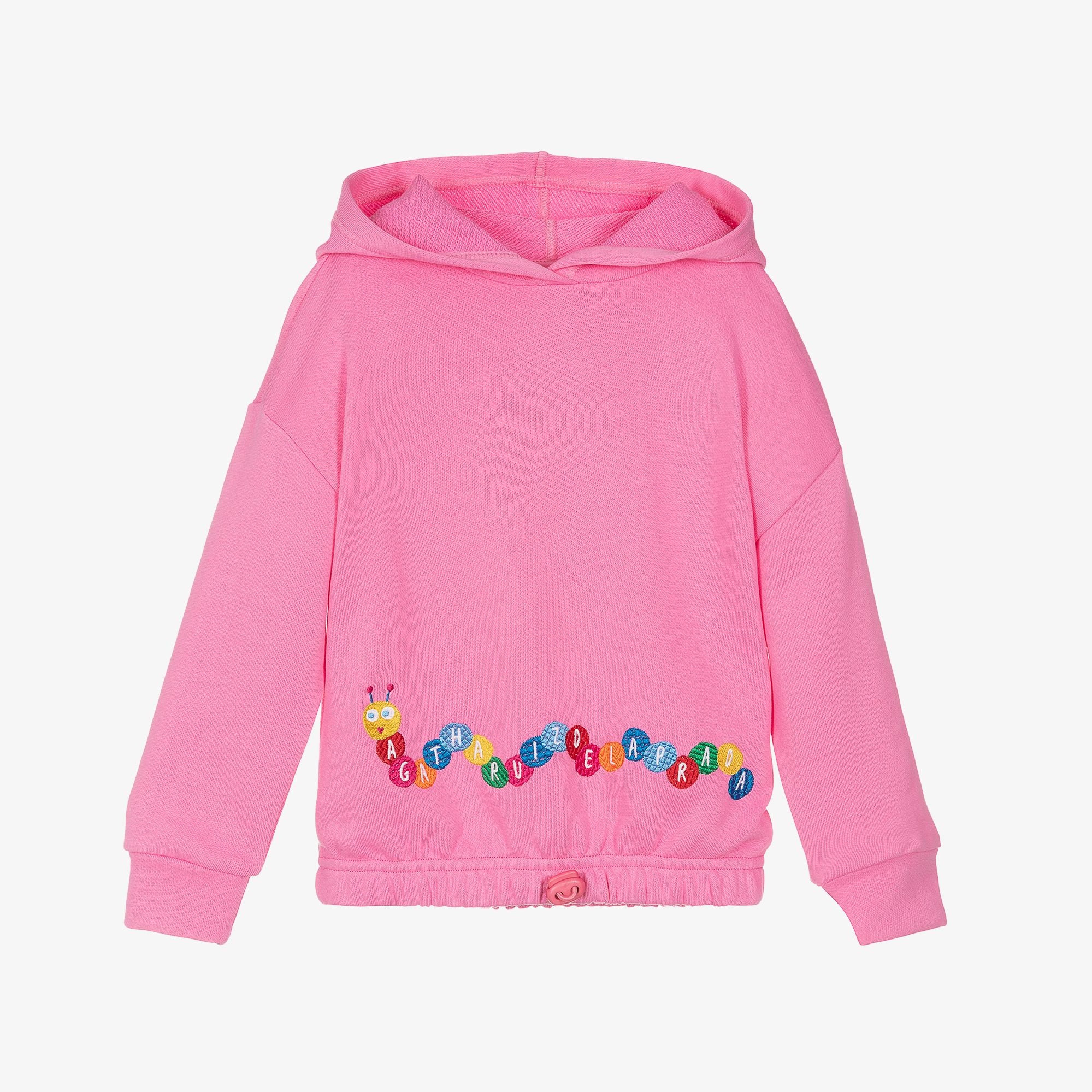 Agatha Ruiz de la Prada - Girls Pink Cotton Logo Hoodie | Childrensalon Outlet Agatha Ruiz de la Prada - Girls Pink Cotton Logo Hoodie | Childrensalon Outlet