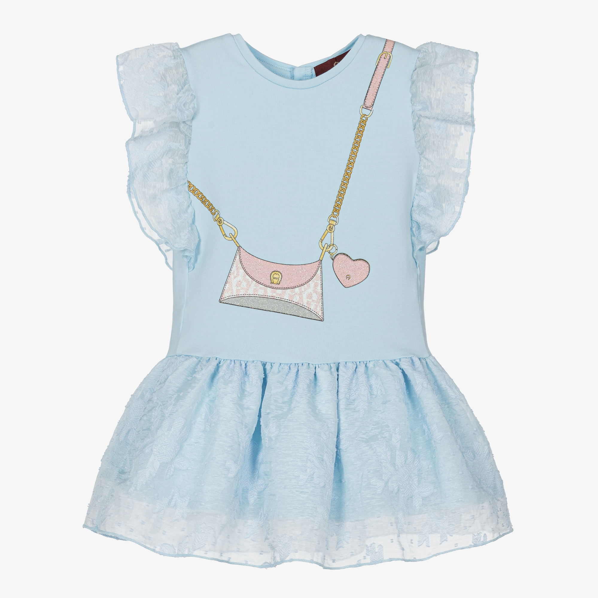 AIGNER - Baby Girls Blue Sparkly Handbag Dress | Childrensalon Outlet