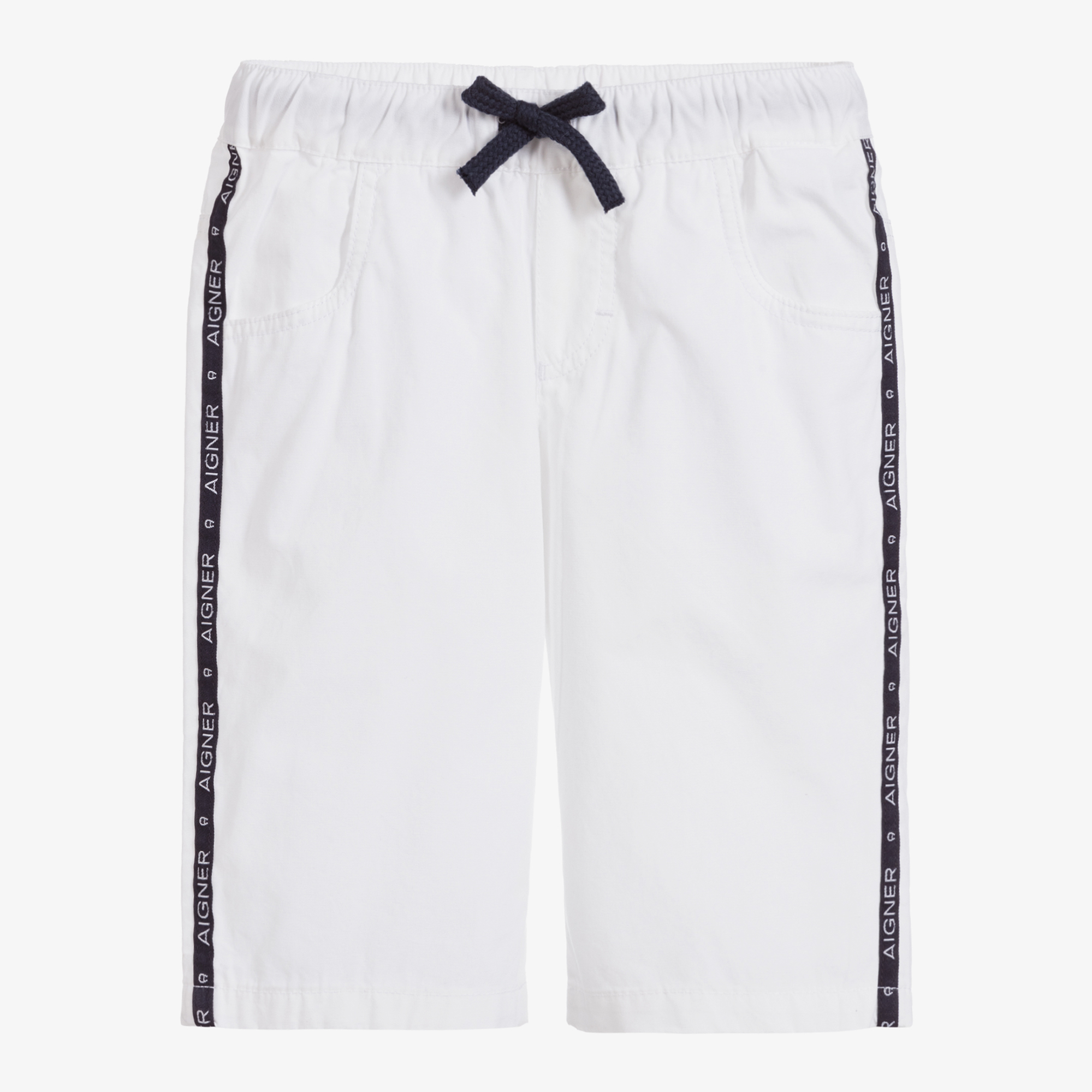 AIGNER Boys White Cotton Shorts
