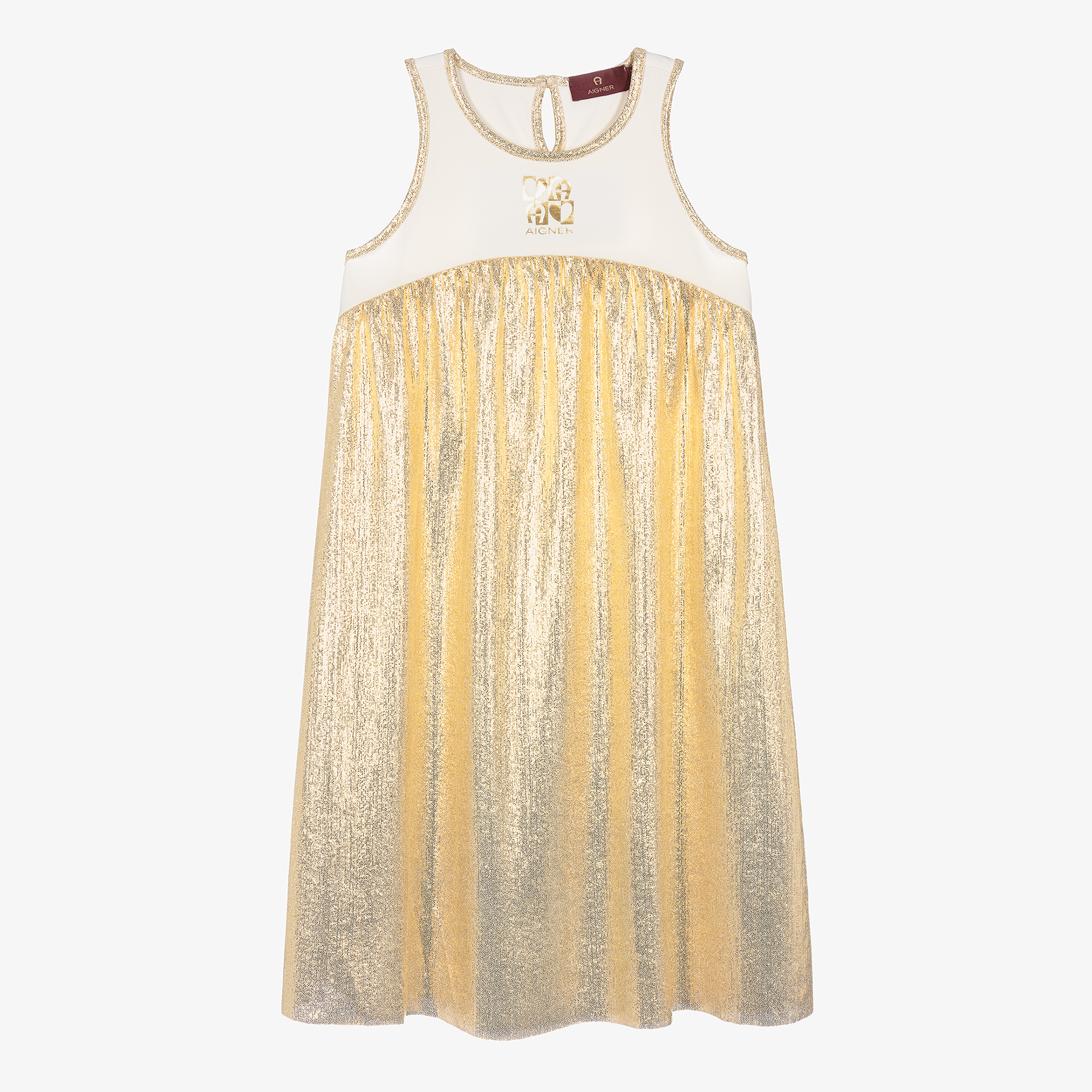 AIGNER - Teen Girls Metallic Gold Sleeveless Dress | Childrensalon Outlet AIGNER - Teen Girls Metallic Gold Sleeveless Dress | Childrensalon Outlet