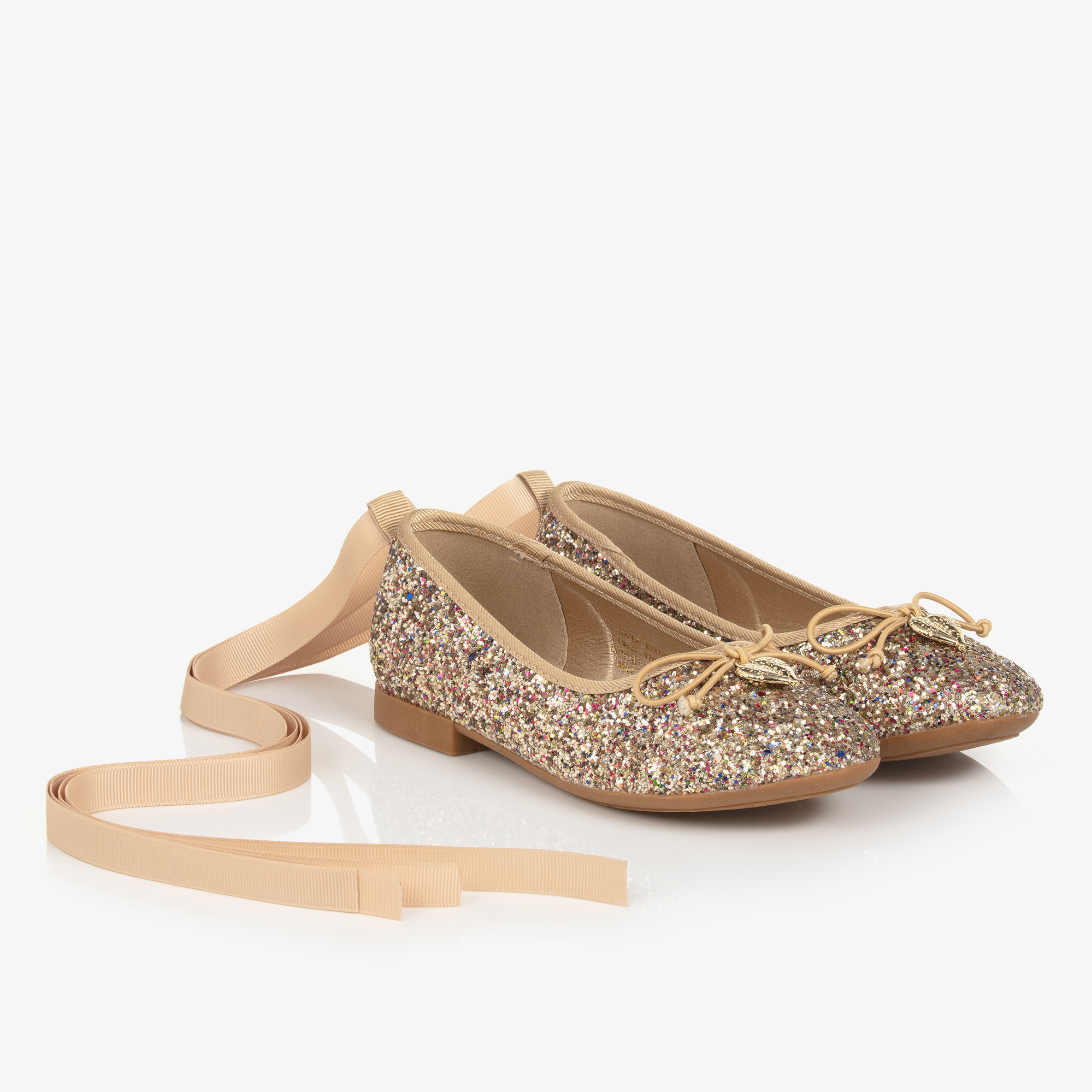 Angel s Face Girls Glittery Gold Ballerina Flats Childrensalon Outlet