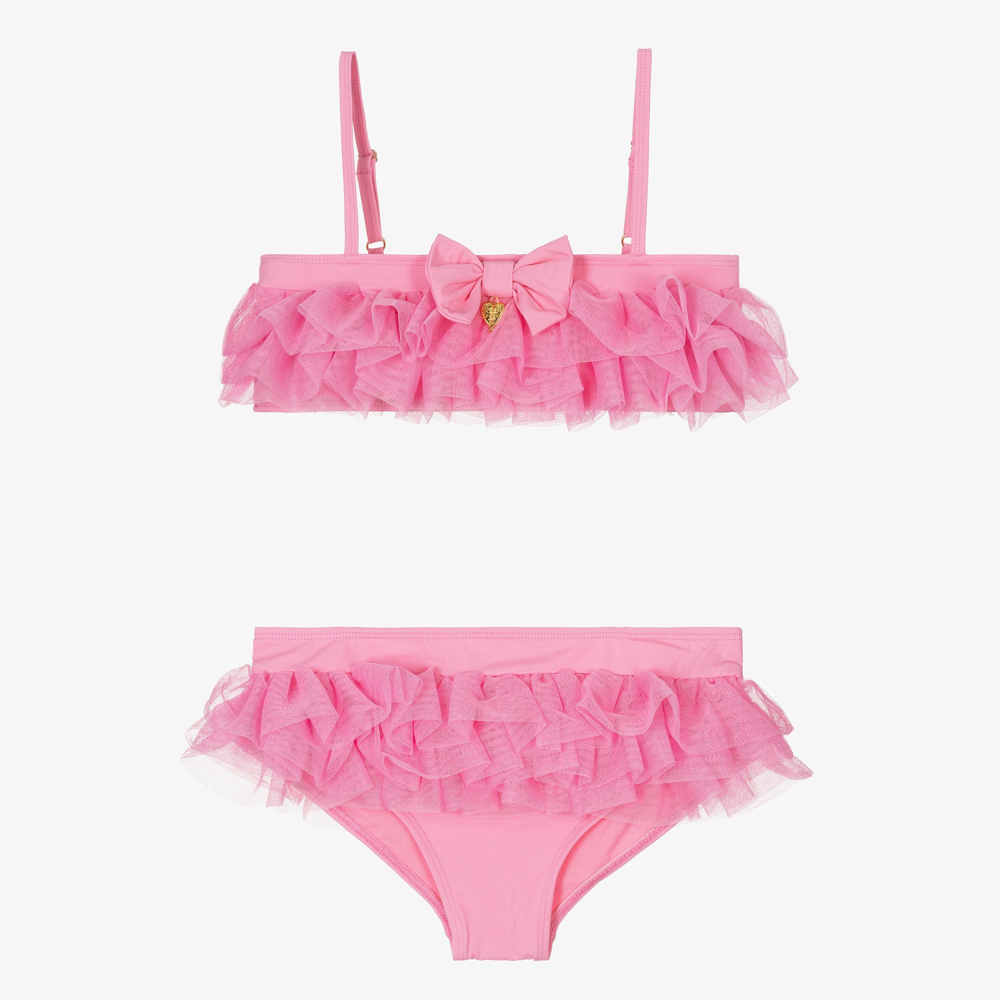 pink teen Angel's Face - Teen Girls Pink Tulle Ruffle Bikini | Childrensalon Outlet