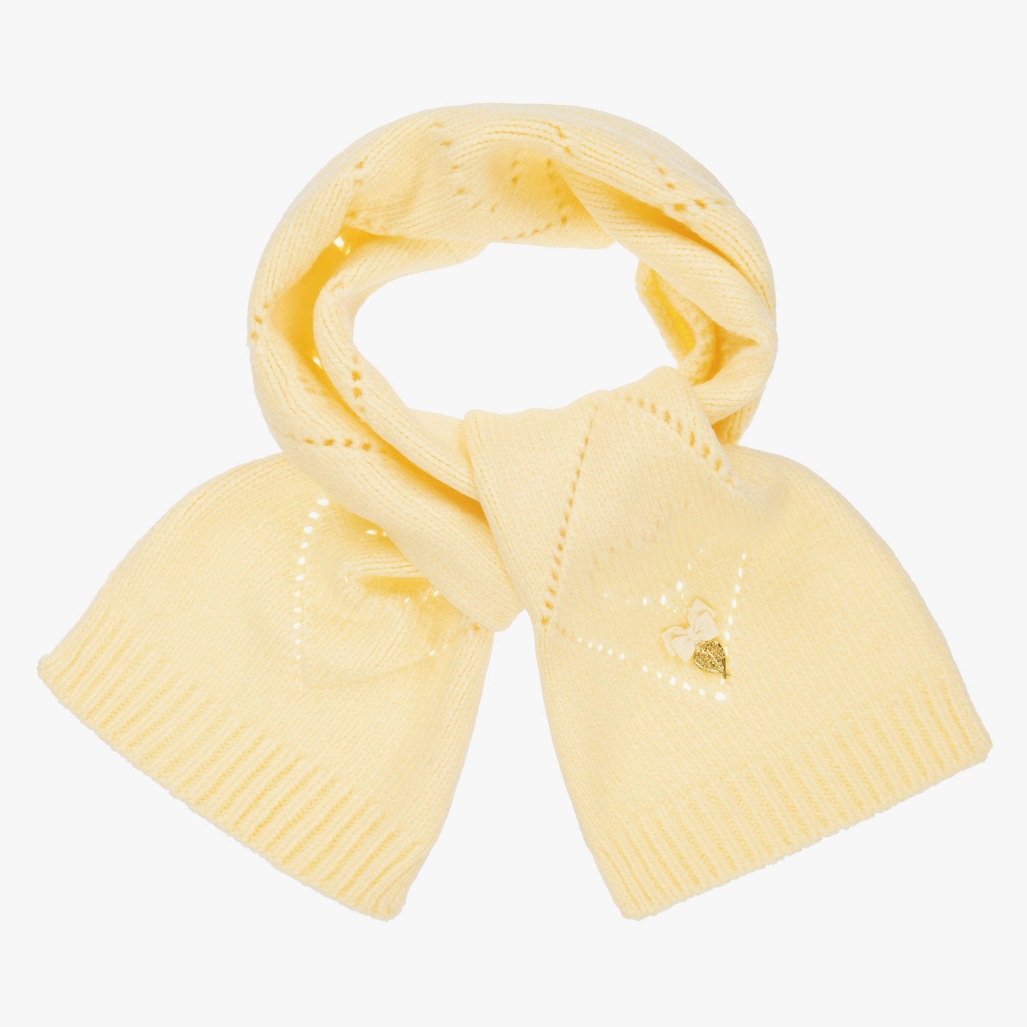 Angel's Face - Yellow Knit Scarf (130cm) | Childrensalon Outlet