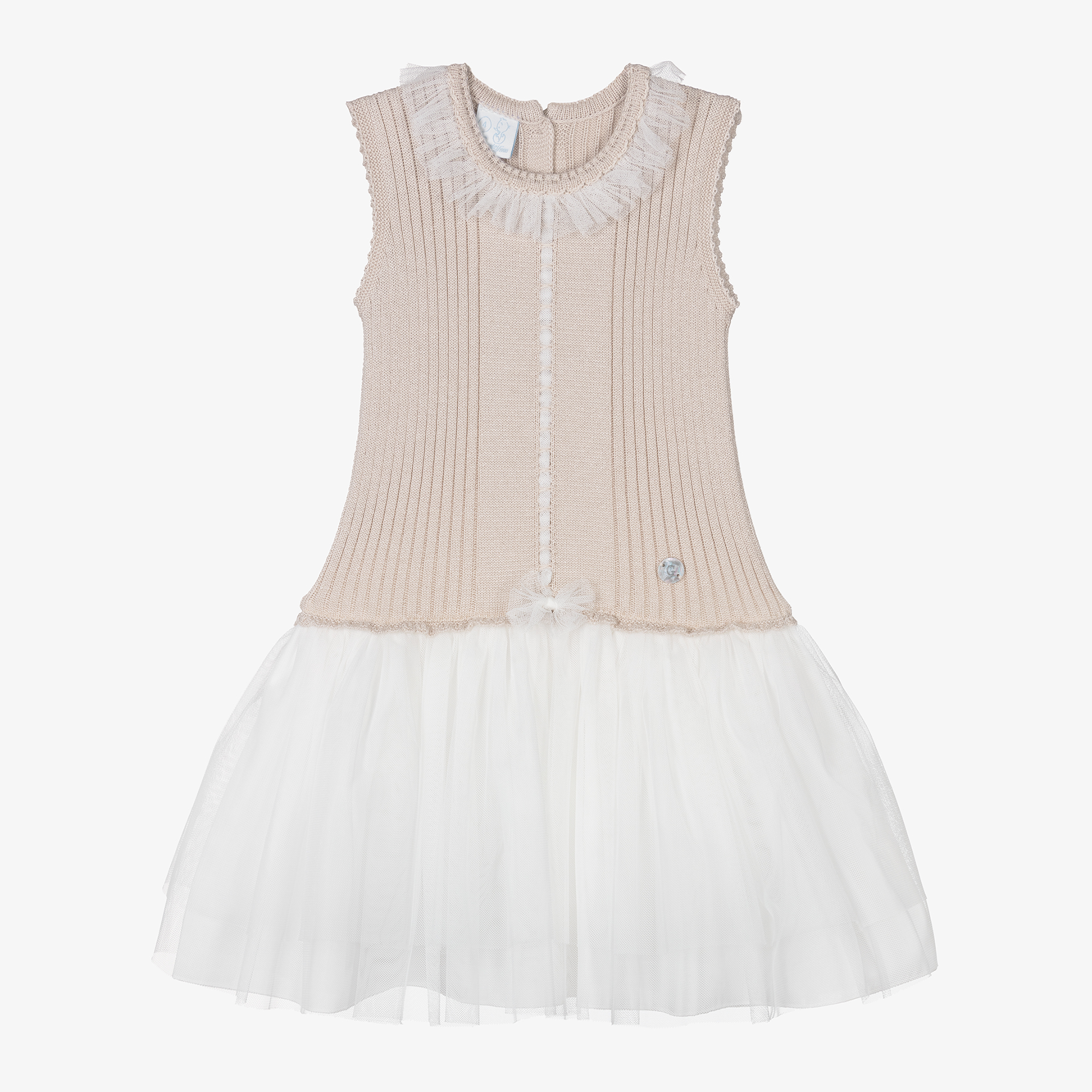 knit tutu dress Milan Knit Baby Peter Pan Collar Tutu Dress (Organic Cotton)