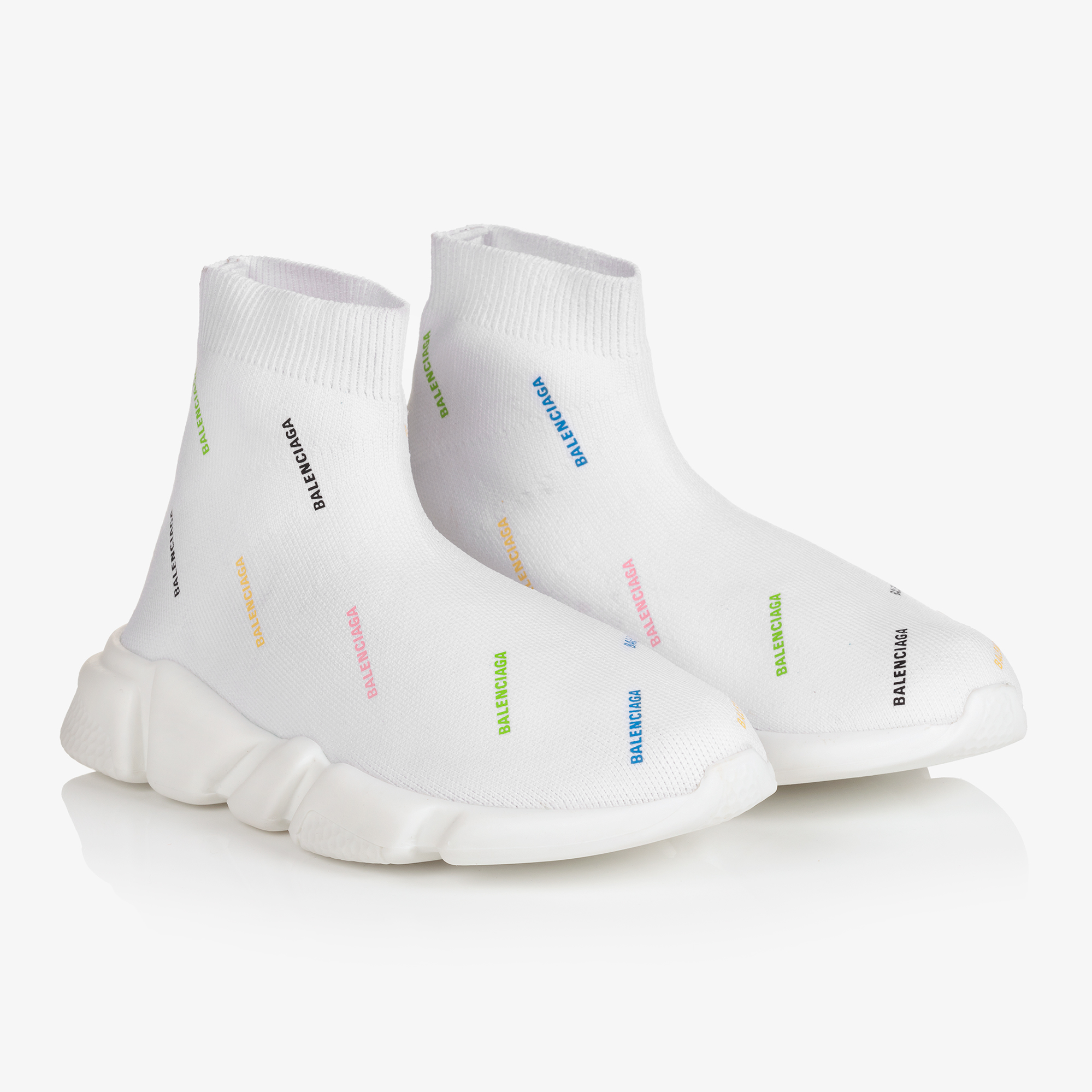 Balenciaga - White Logo Trainers | Childrensalon Outlet