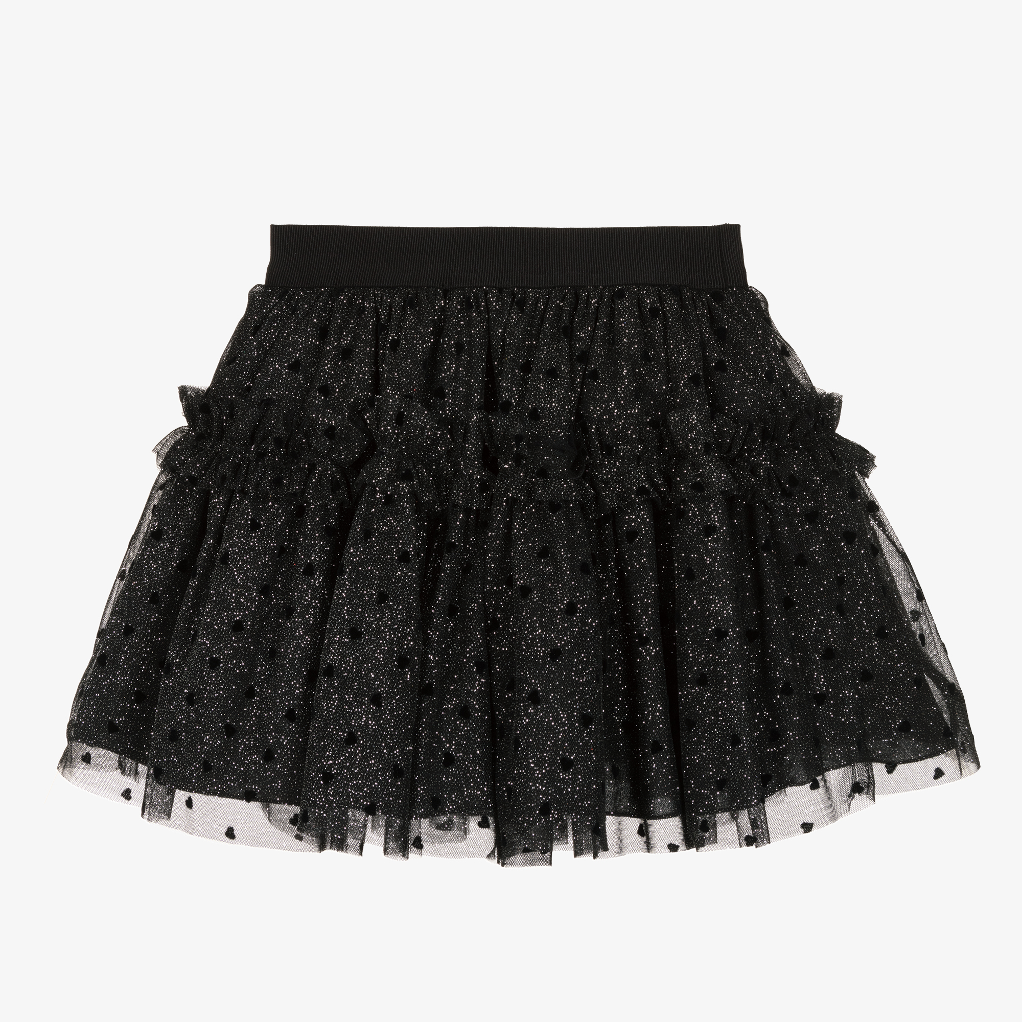 Balloon Chic - Girls Black Sparkly Tulle Skirt | Childrensalon Outlet