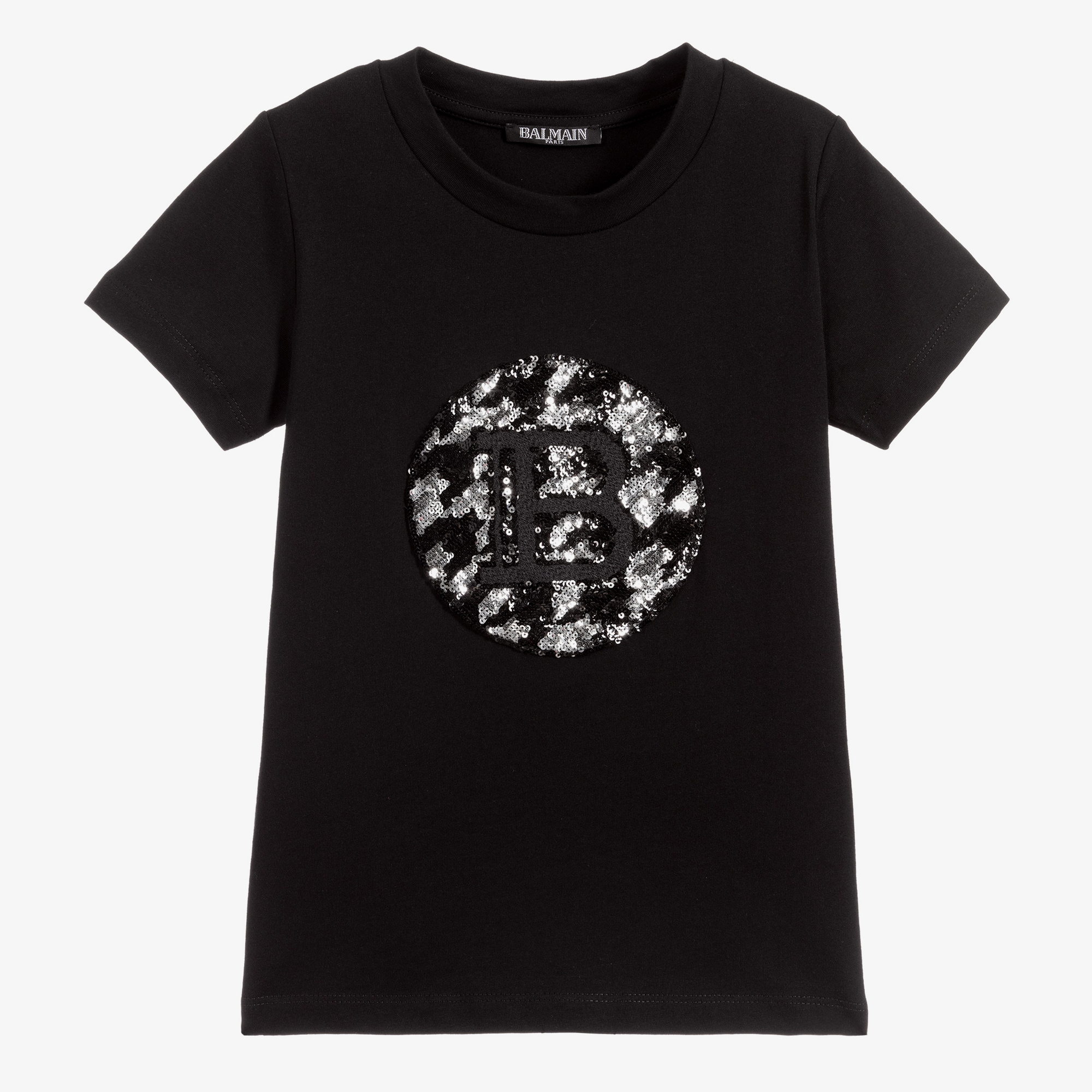 Tシャツ・カットソー Balmain Black Cotton T-Shirt Balmain logo-print Cotton T-shirt | Black | FARFETCH BH