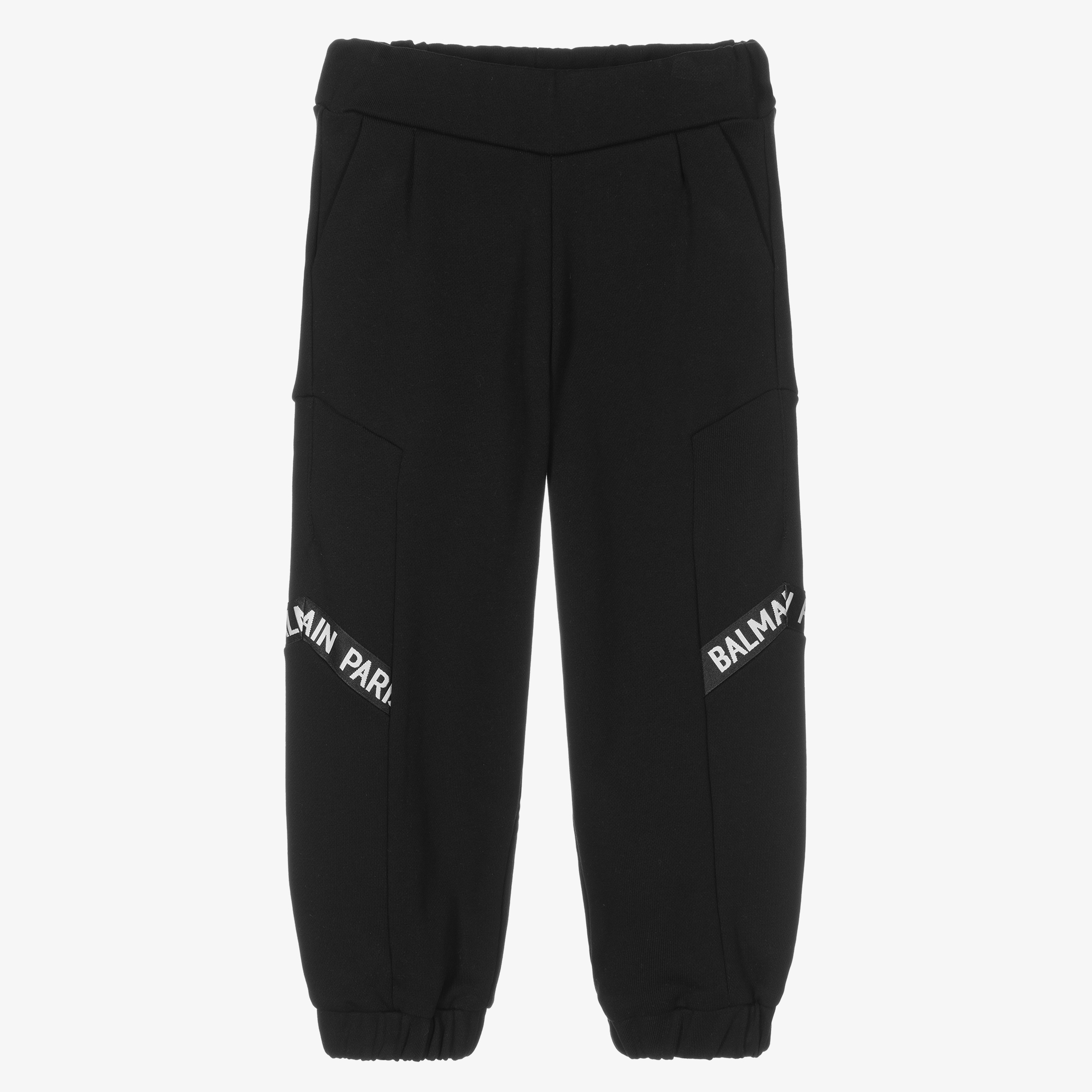 Balmain Girls Black Cotton Joggers - Main Image