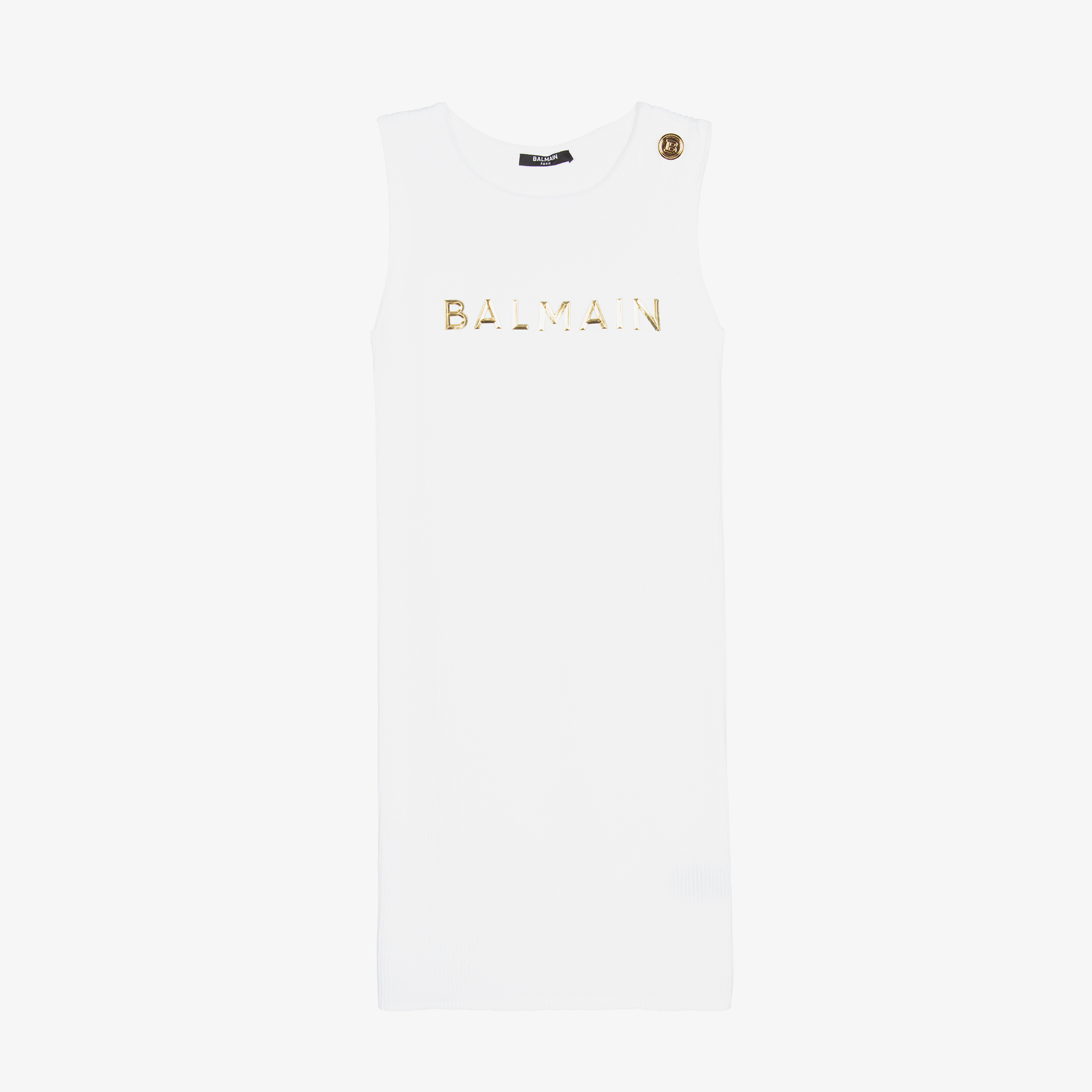 simple short gold dresses Balmain White Frayed Boucle Tweed Four-Button Fringe Midi Dress
