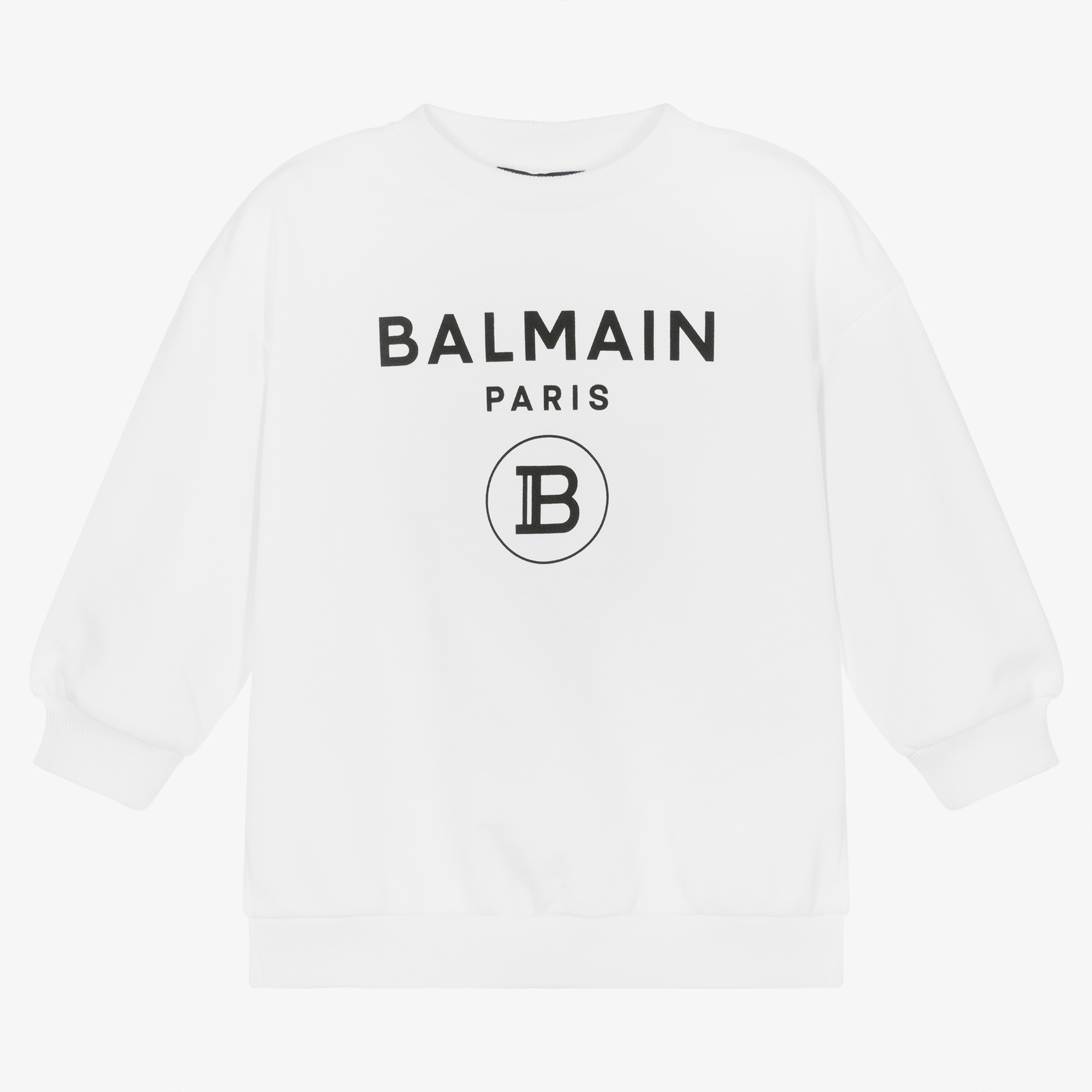 Balmain Girls White Logo Sweatshirt Childrensalon Outlet