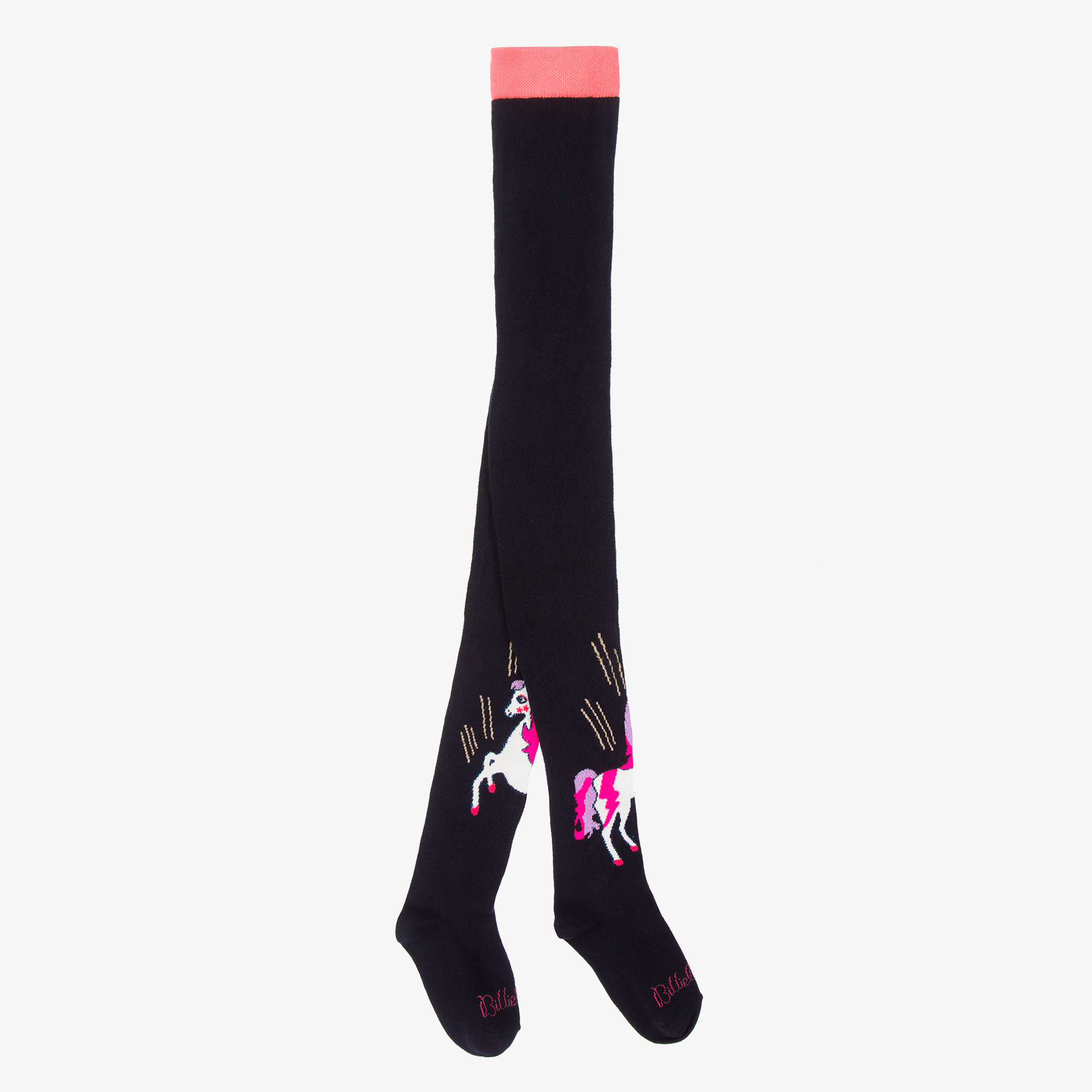 Billieblush Girls Navy Blue Unicorn Tights Childrensalon Outlet