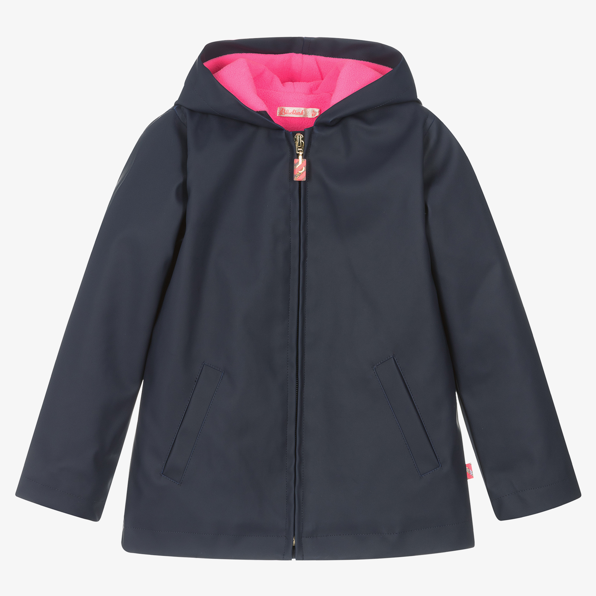 Billieblush Girls Navy Hooded Rain Jacket Childrensalon Outlet