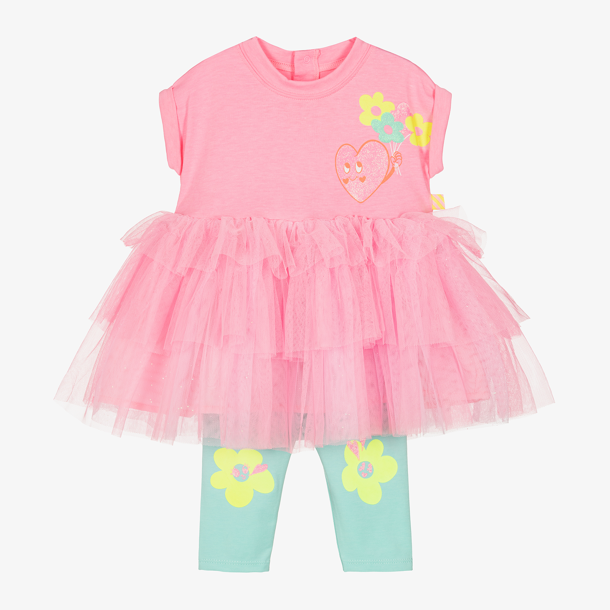 Billieblush - Girls Neon Pink Cotton & Tulle Dress Set | Childrensalon  Outlet