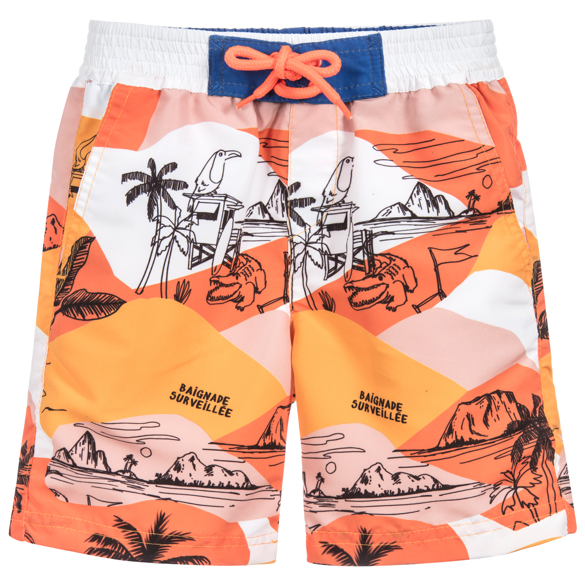boys orange swim shorts