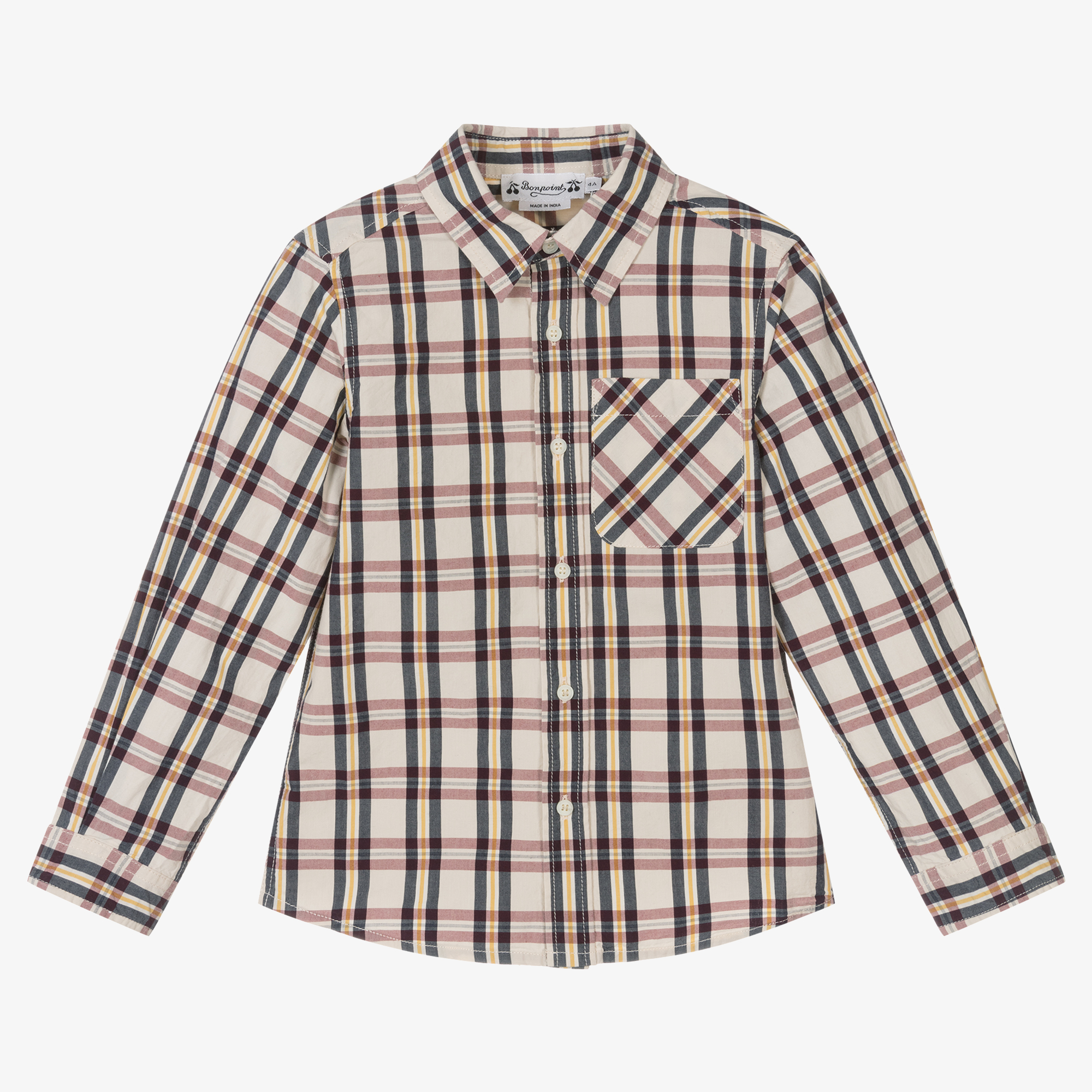 Ivory Plaid Kids Shirt Ivory Plaid Kids Shirt
