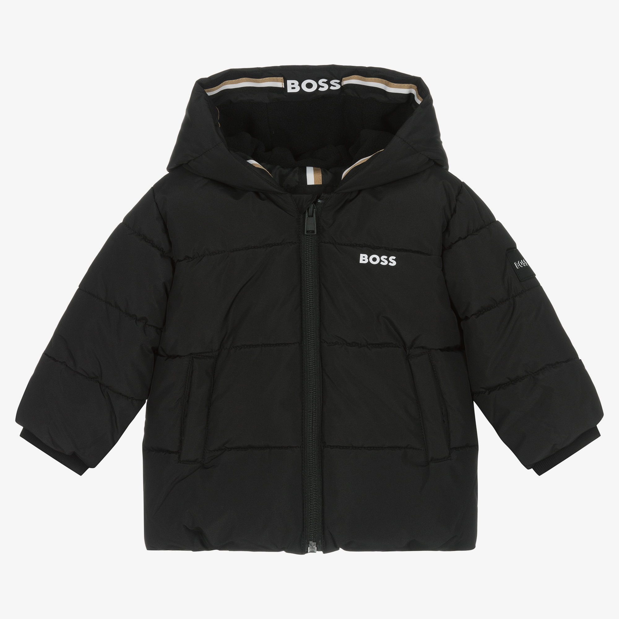 BOSS Baby Boys Black Puffer Jacket Childrensalon Outlet
