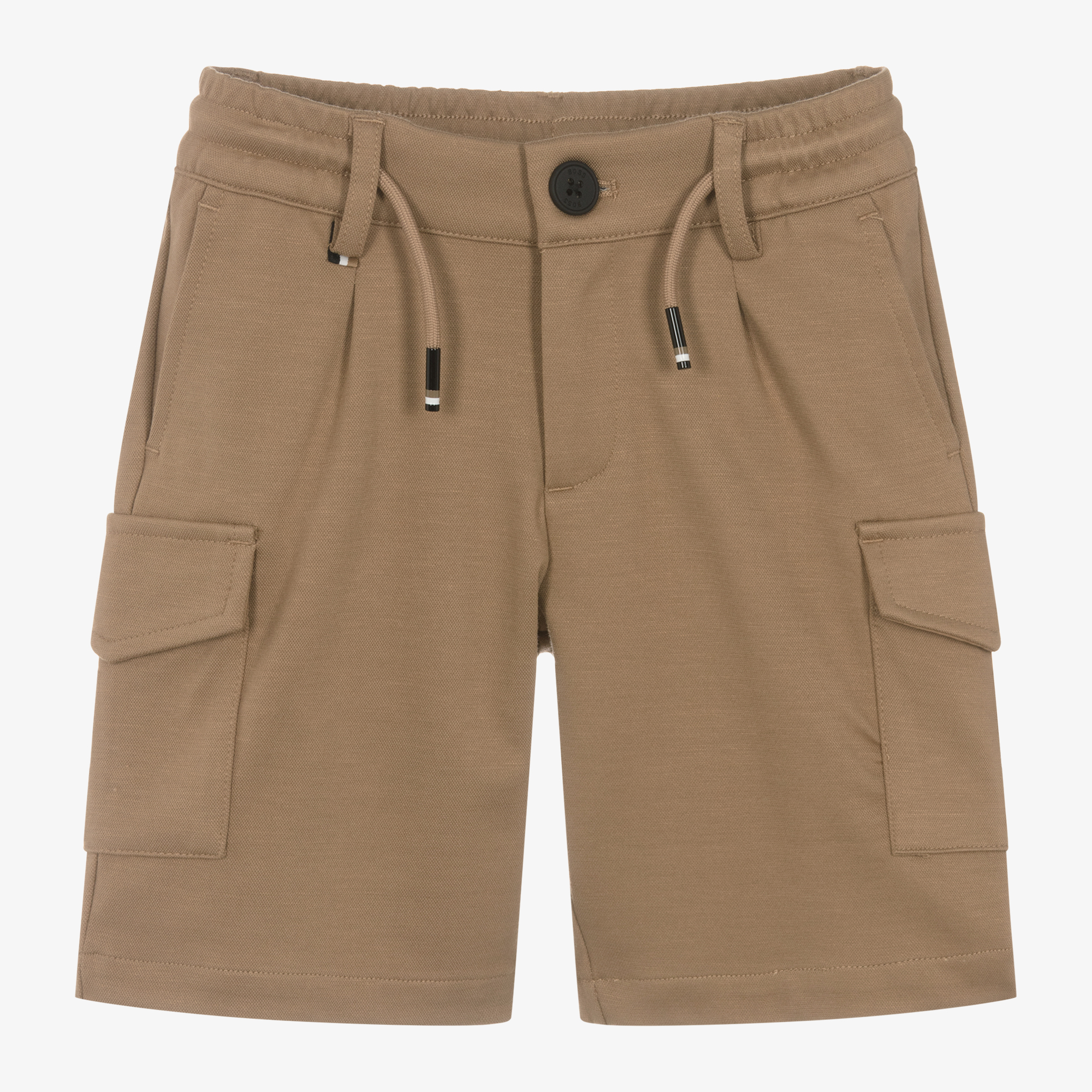 BOSS - Boys Beige Viscose Cargo Shorts | Childrensalon Outlet