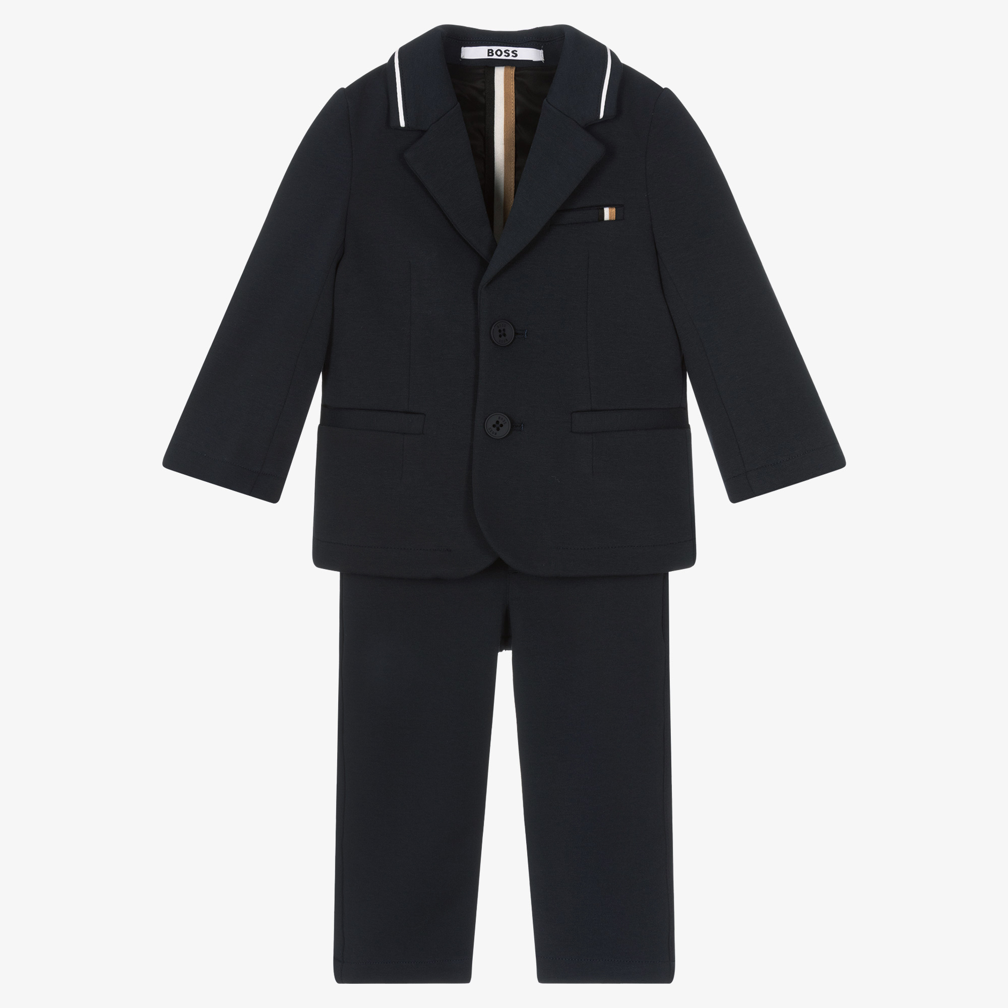 BOSS Boys Blue Milano Jersey Suit Childrensalon Outlet