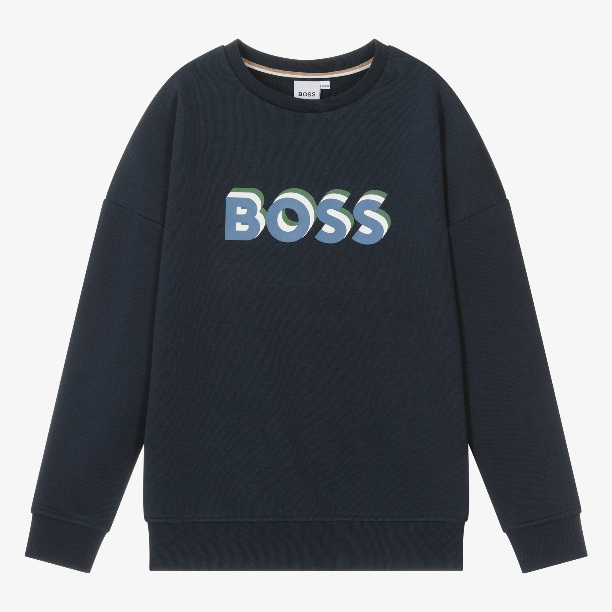 BOSS Teen Boys Navy Blue Cotton Sweatshirt Childrensalon Outlet