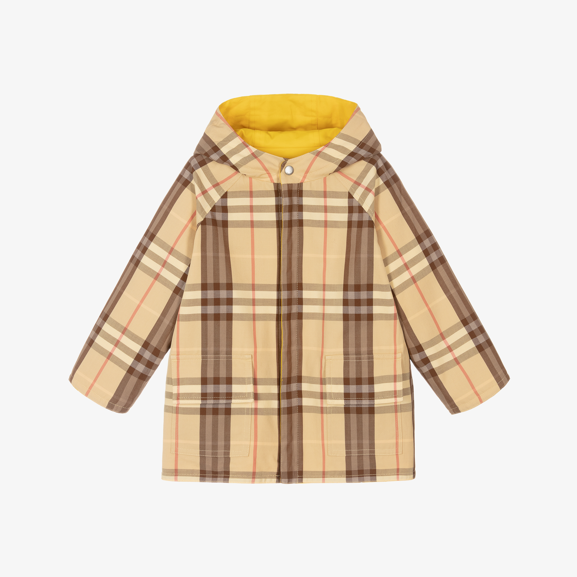 Burberry - Boys Marigold Dual-Sided Check Coat | Childrensalon Outlet