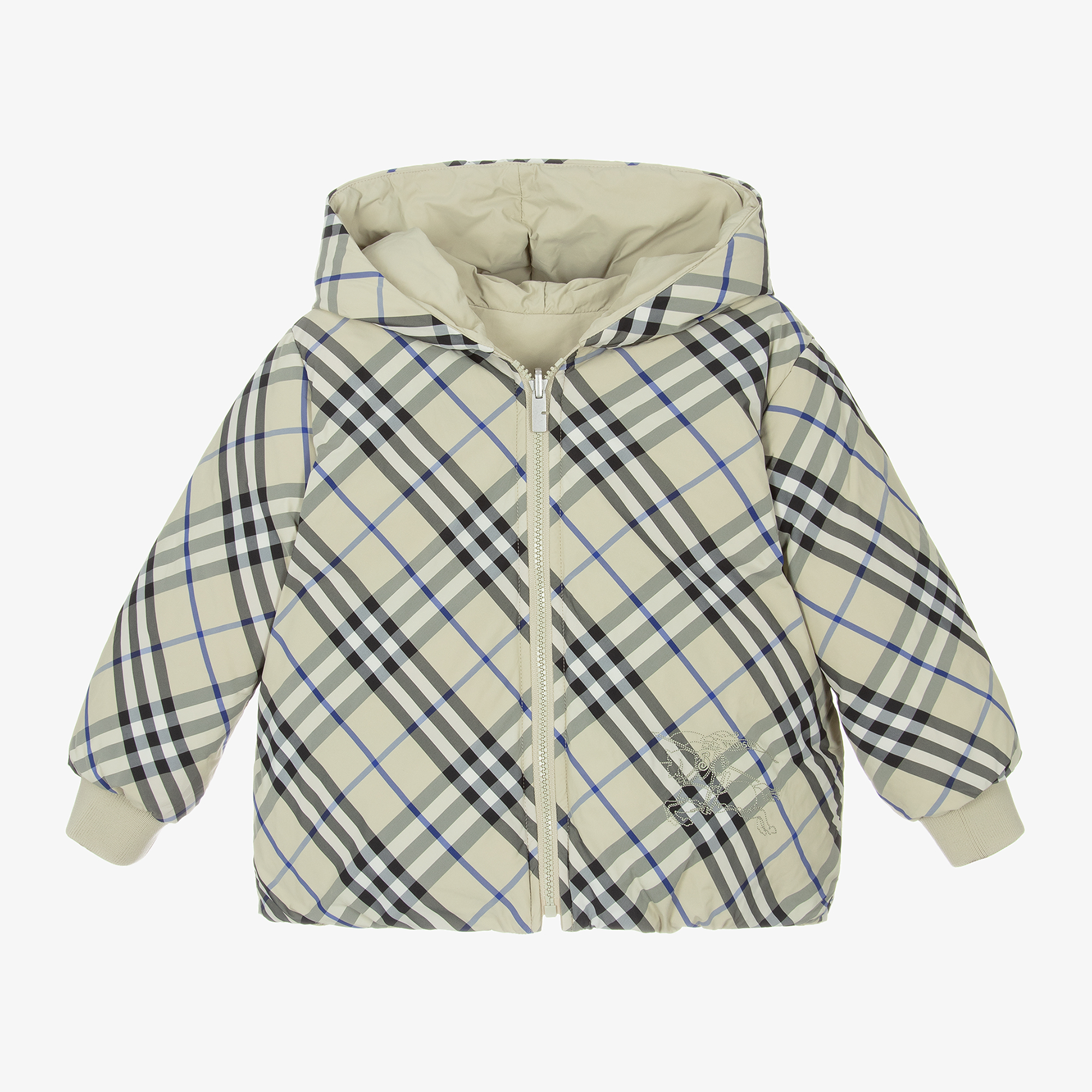 Burberry - Boys Reversible Check Down Coat | Childrensalon