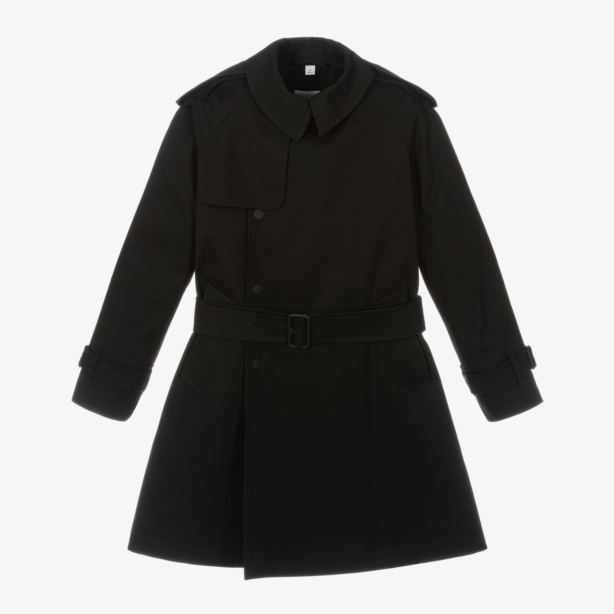 Burberry Girls Black Cotton Trench Coat