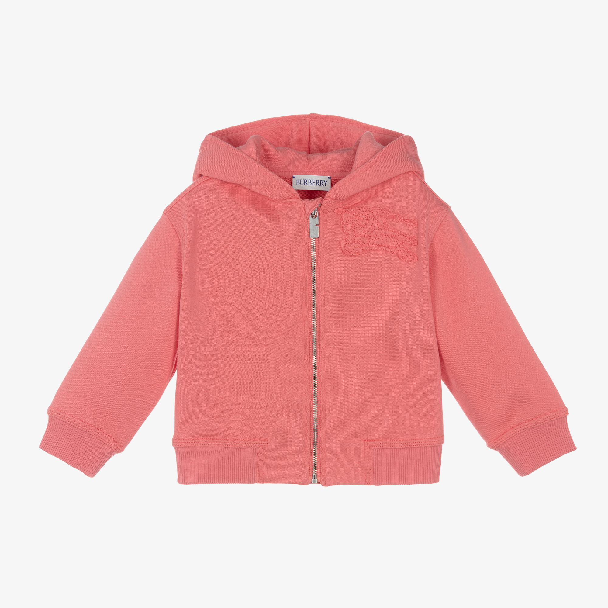 Burberry Girls Coral Cotton Zip Hoodie