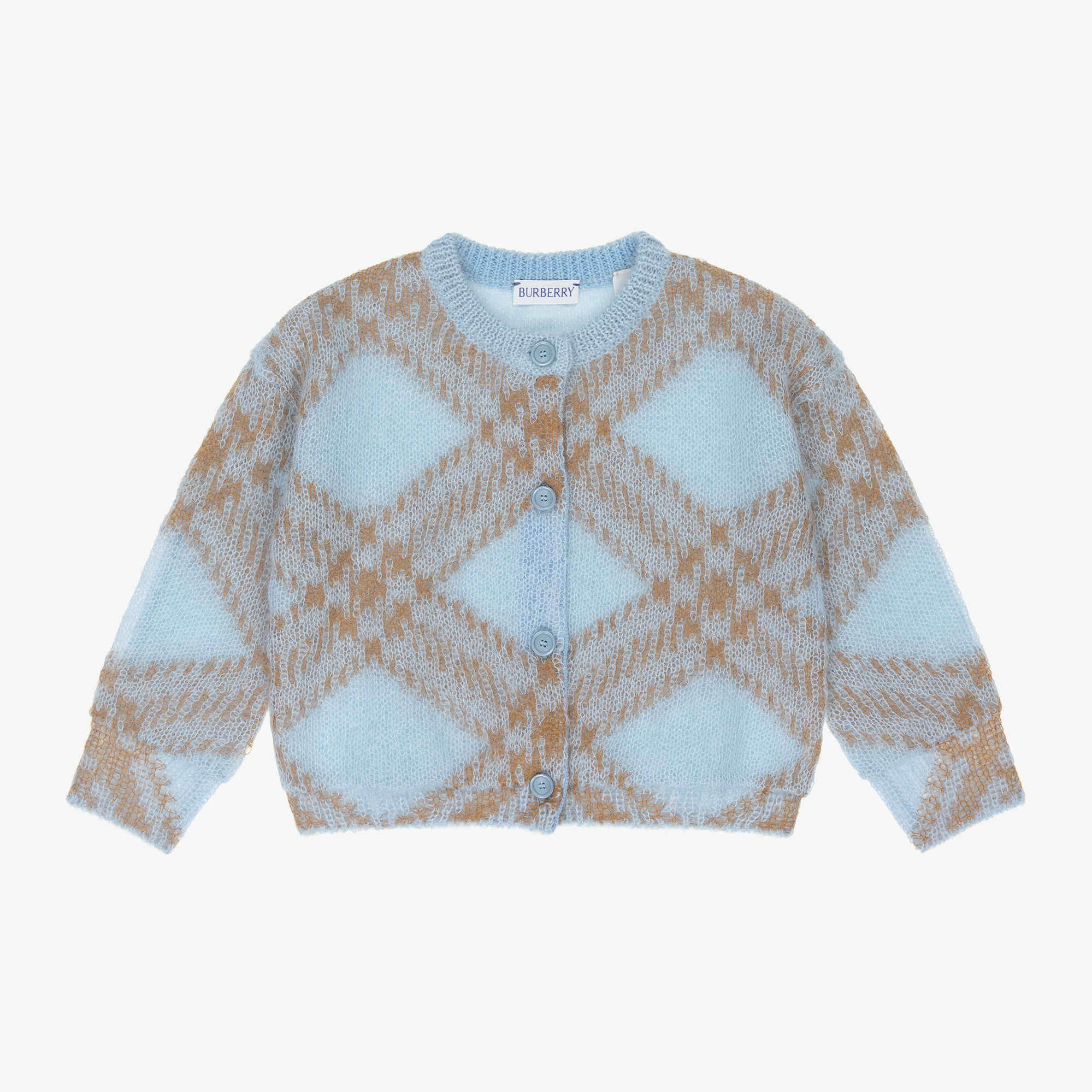 Burberry - Girls Slate Mohair Knit Cardigan | Childrensalon Outlet