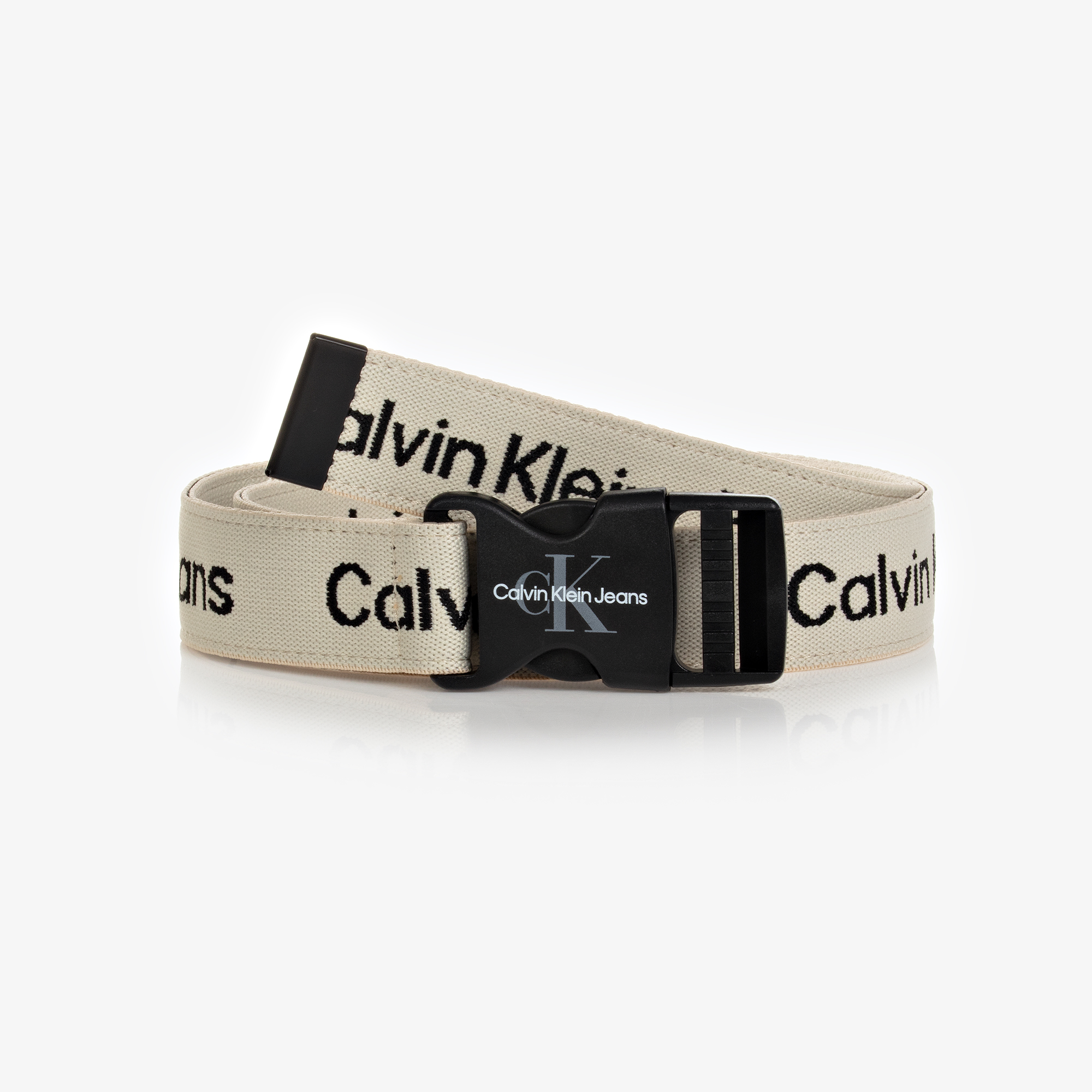 - Beige Canvas Logo Jeans Childrensalon Klein Outlet Calvin Belt |
