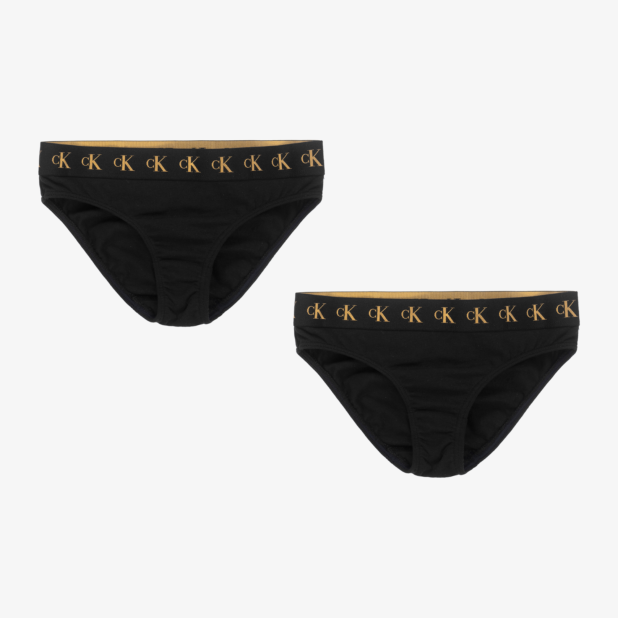 Calvin Klein Black & Gold Cotton Knickers (2 Pack)