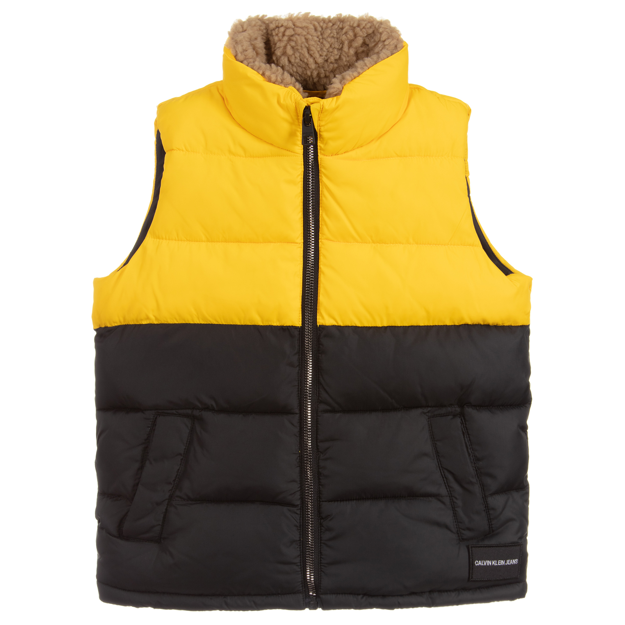 Calvin Klein Jeans - Boys Yellow u0026 Black Gilet | Childrensalon Outlet