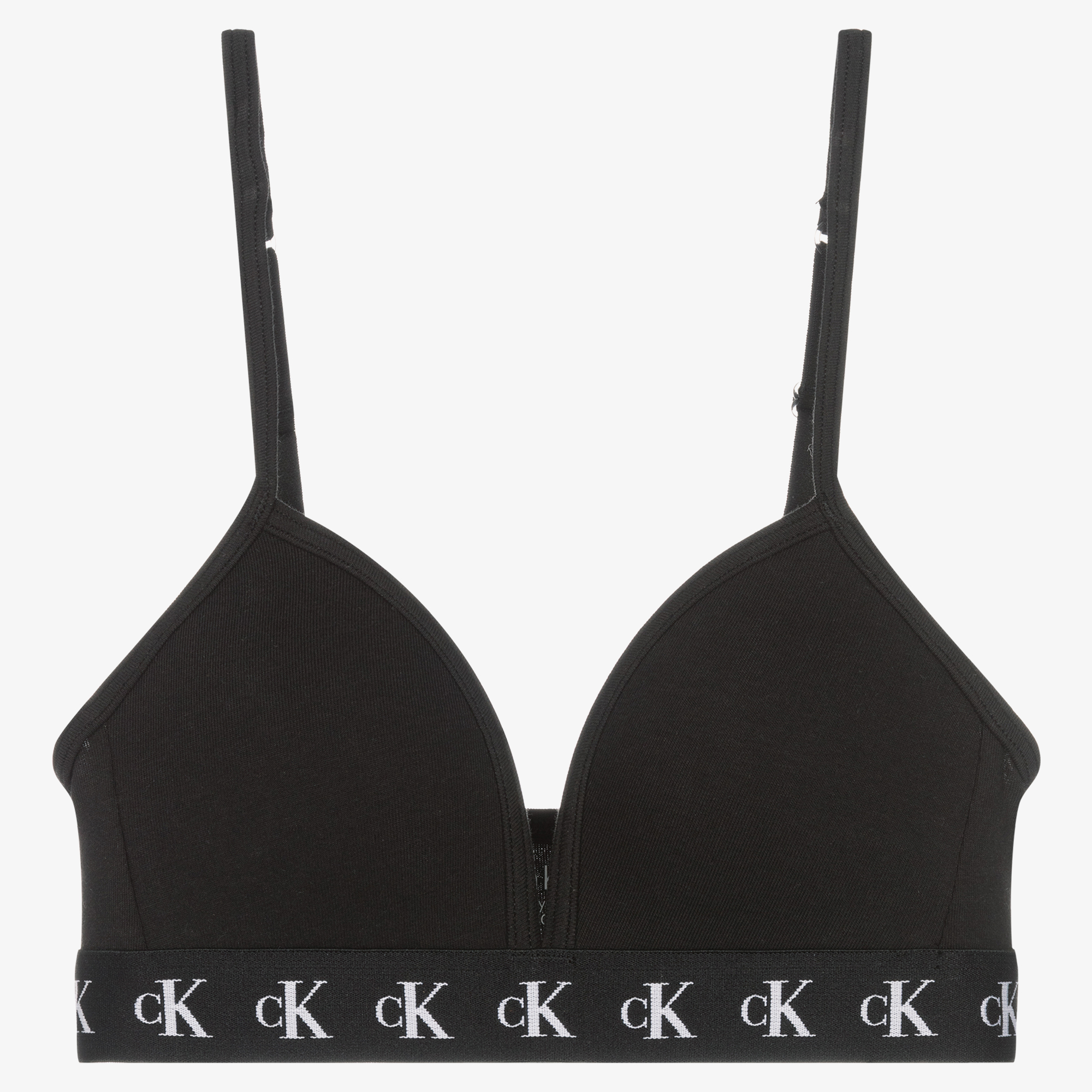 Calvin Klein - Girls Black Cotton Logo Bra