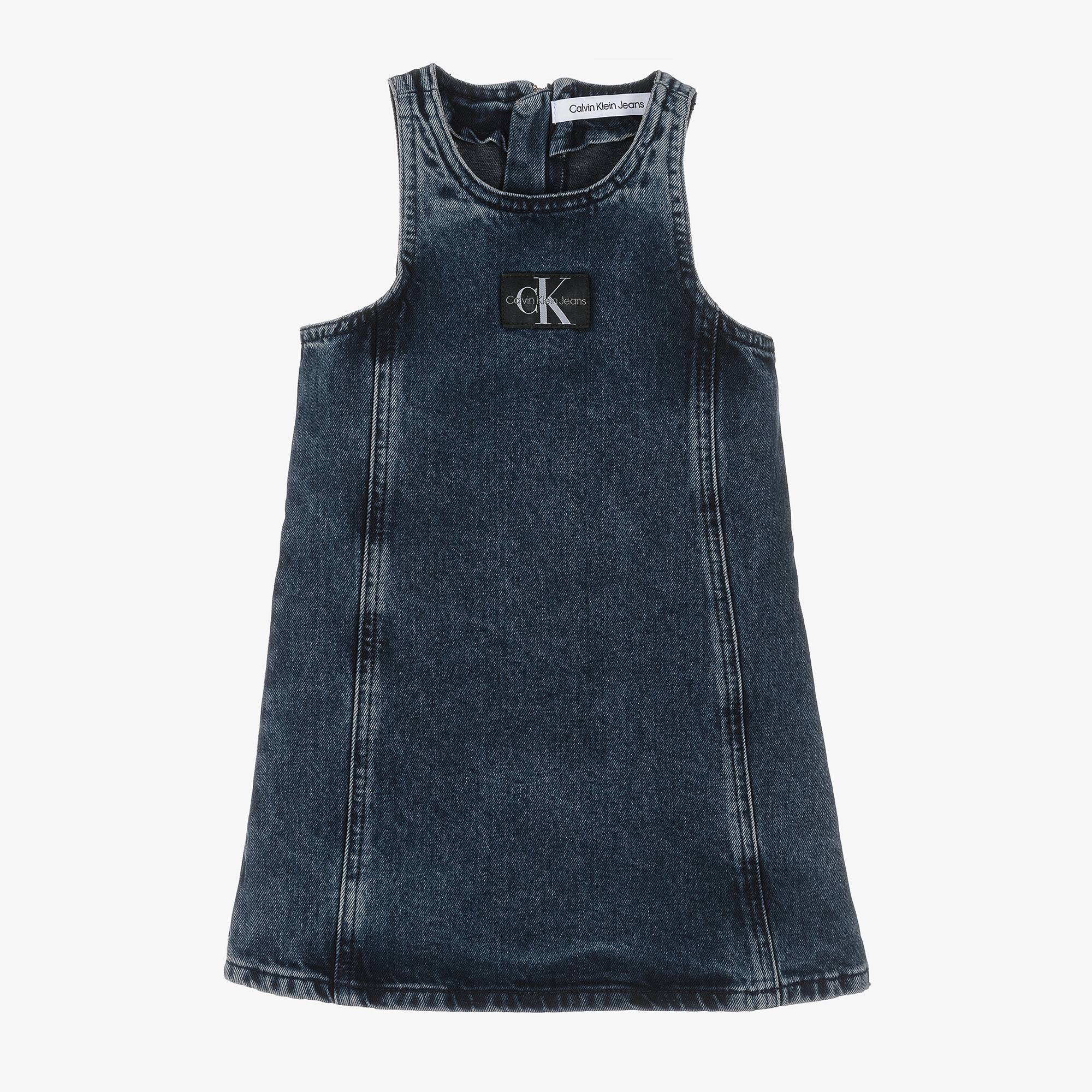 white christmas dresses Calvin Klein Baby Girls Lightweight Denim Dress in Blue main image 1