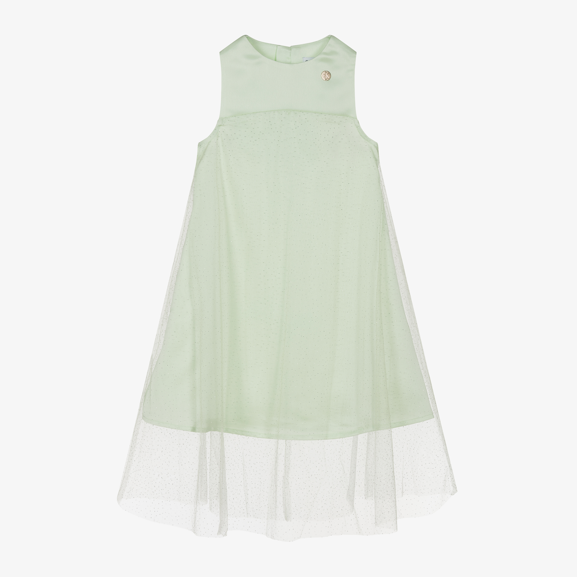 Calvin Klein - Girls Mint Green Satin & Tulle Sparkle Dress | Childrensalon  Outlet