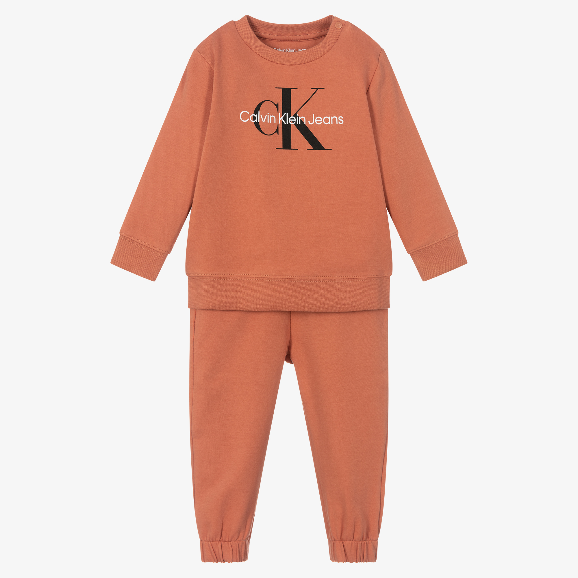 Calvin Klein Jeans - Orange Cotton Logo Tracksuit | Childrensalon Outlet