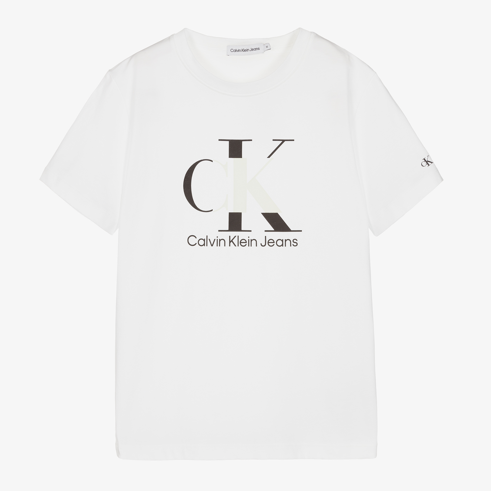 Calvin Klein Jeans Teen Boys White Reveal Monogram Logo T-Shirt