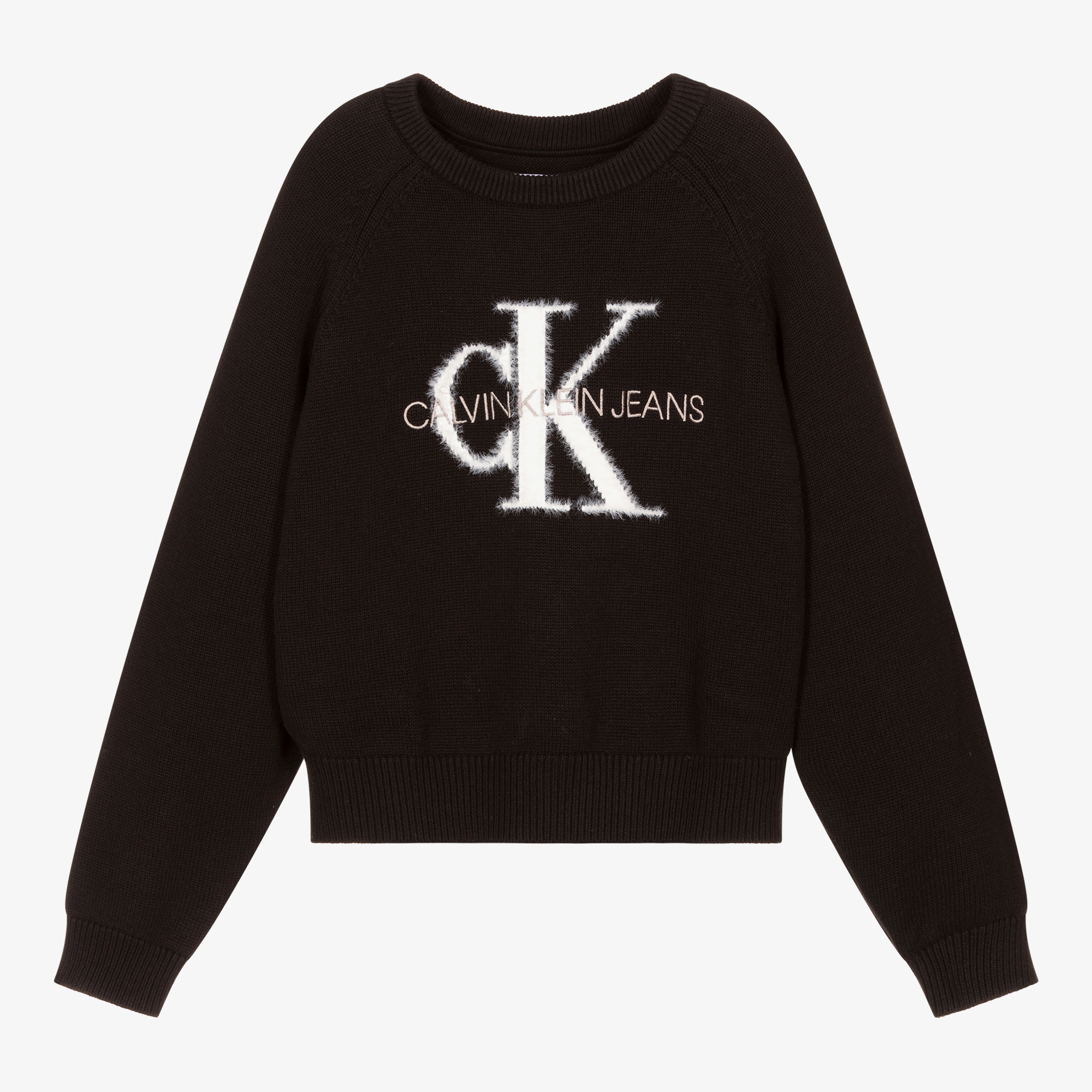 Calvin Klein Jeans - Teen Girls Black Logo Sweater | Childrensalon Outlet