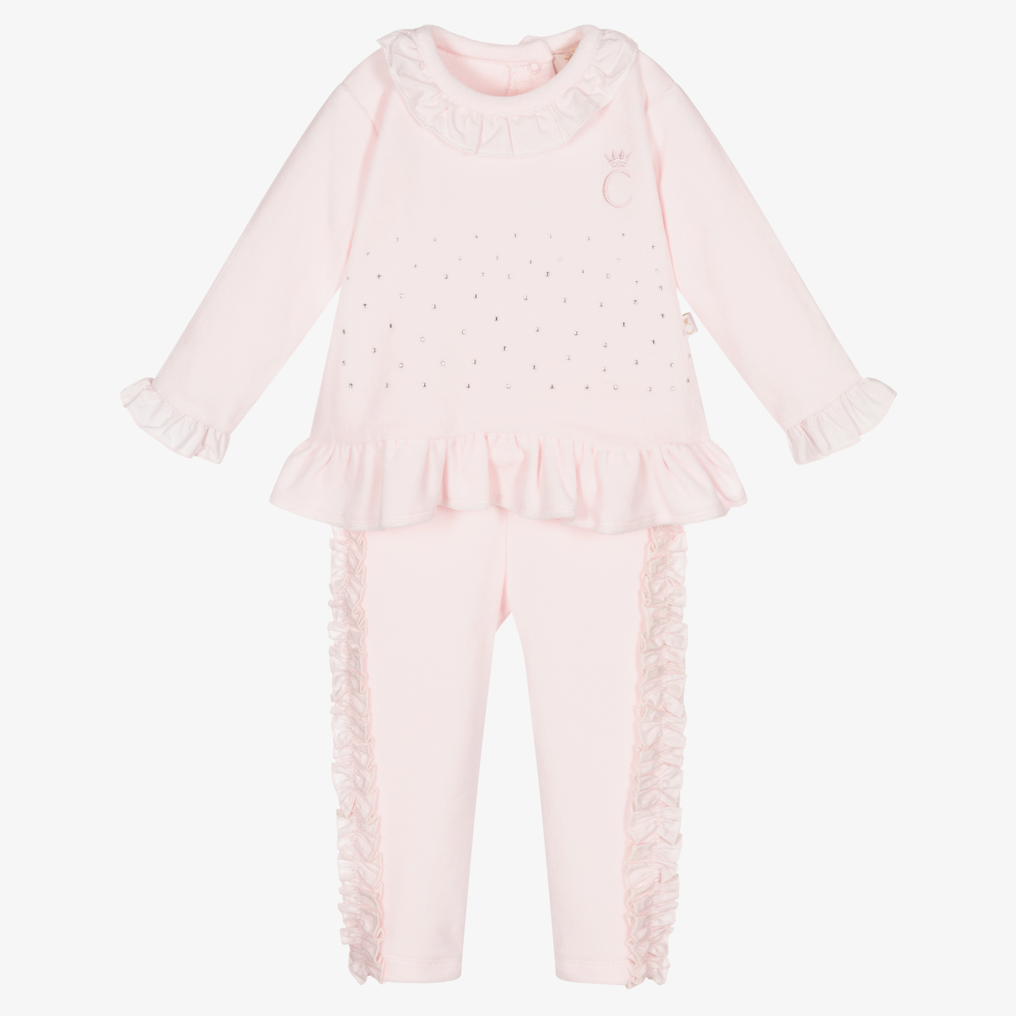 Caramelo Kids Girls Pink Cotton Lace Frilly Pants