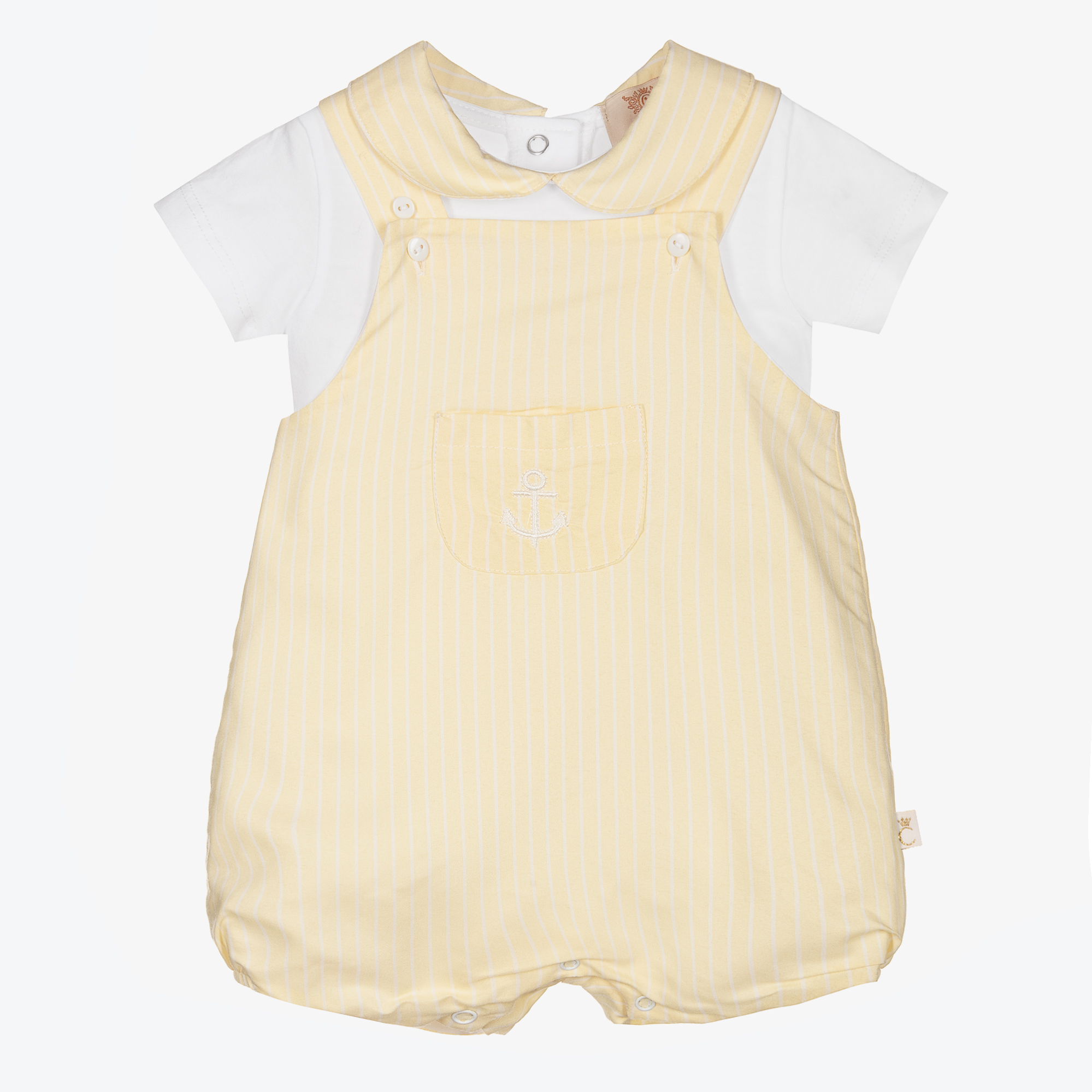 Caramelo Kids Knitted Dungaree Shorts Set Childrensalon Outlet