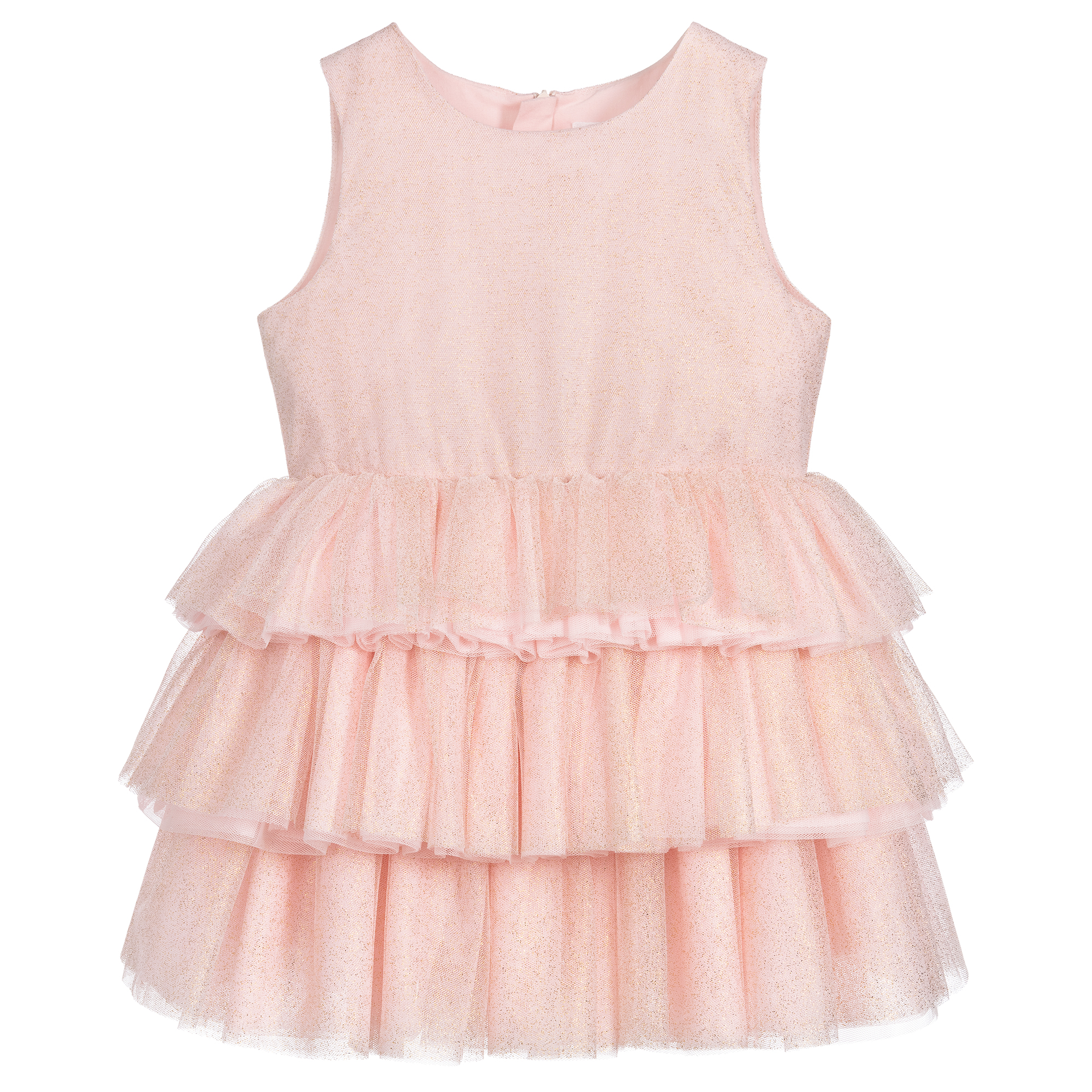 pink and gold tulle dress Beaded Feather Prom Dresses A-line Tulle Evening Gowns 20036 – Viniodress main image 1