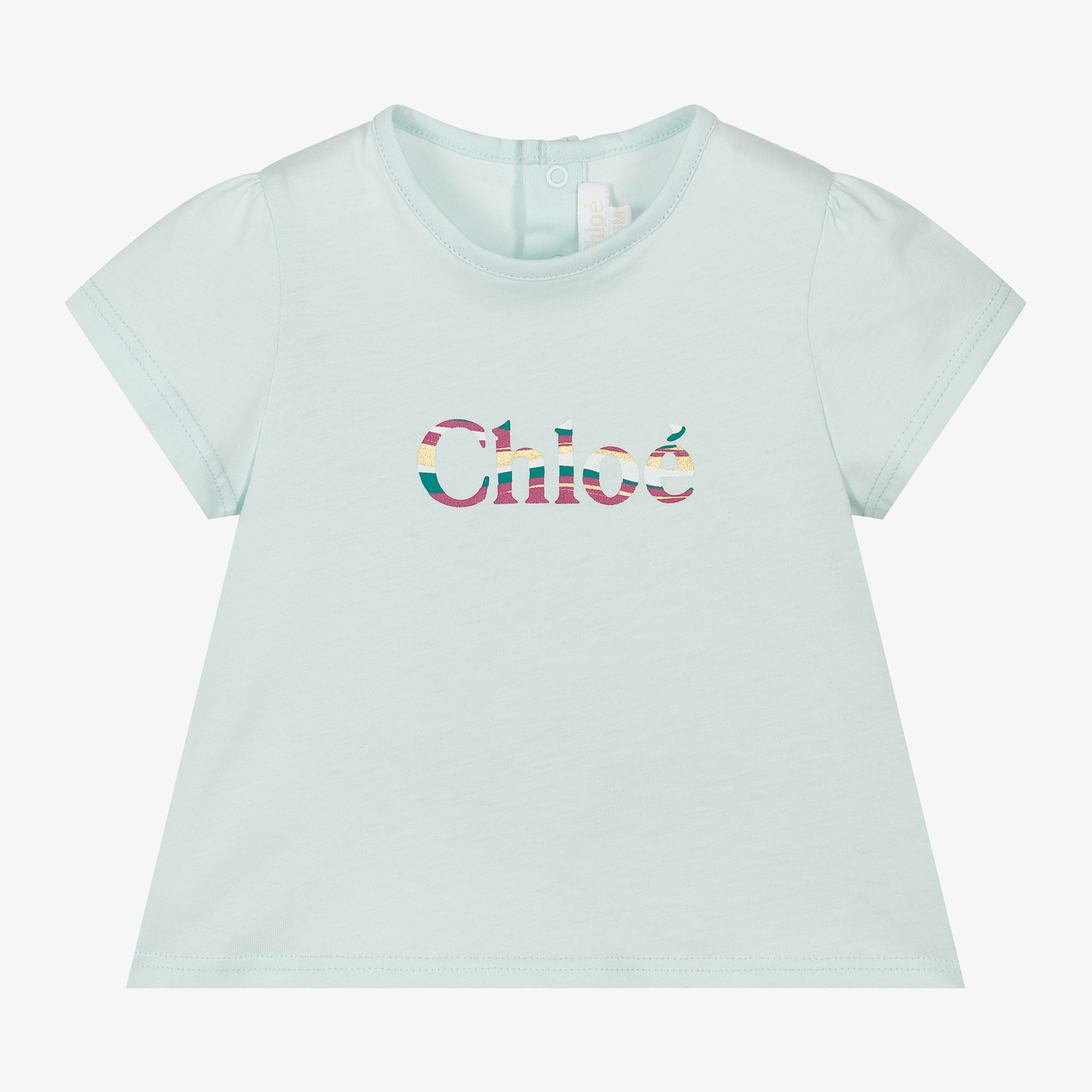 Chloé - Girls Blue Cotton T-Shirt | Childrensalon Outlet