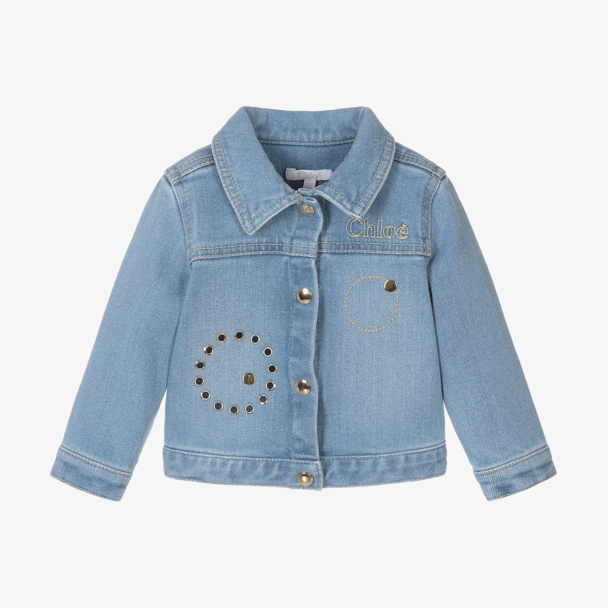 キッズアウター Chloe Blue washed-effect denim jacket Chloé Blue washed-effect denim jacket | TheDoubleF