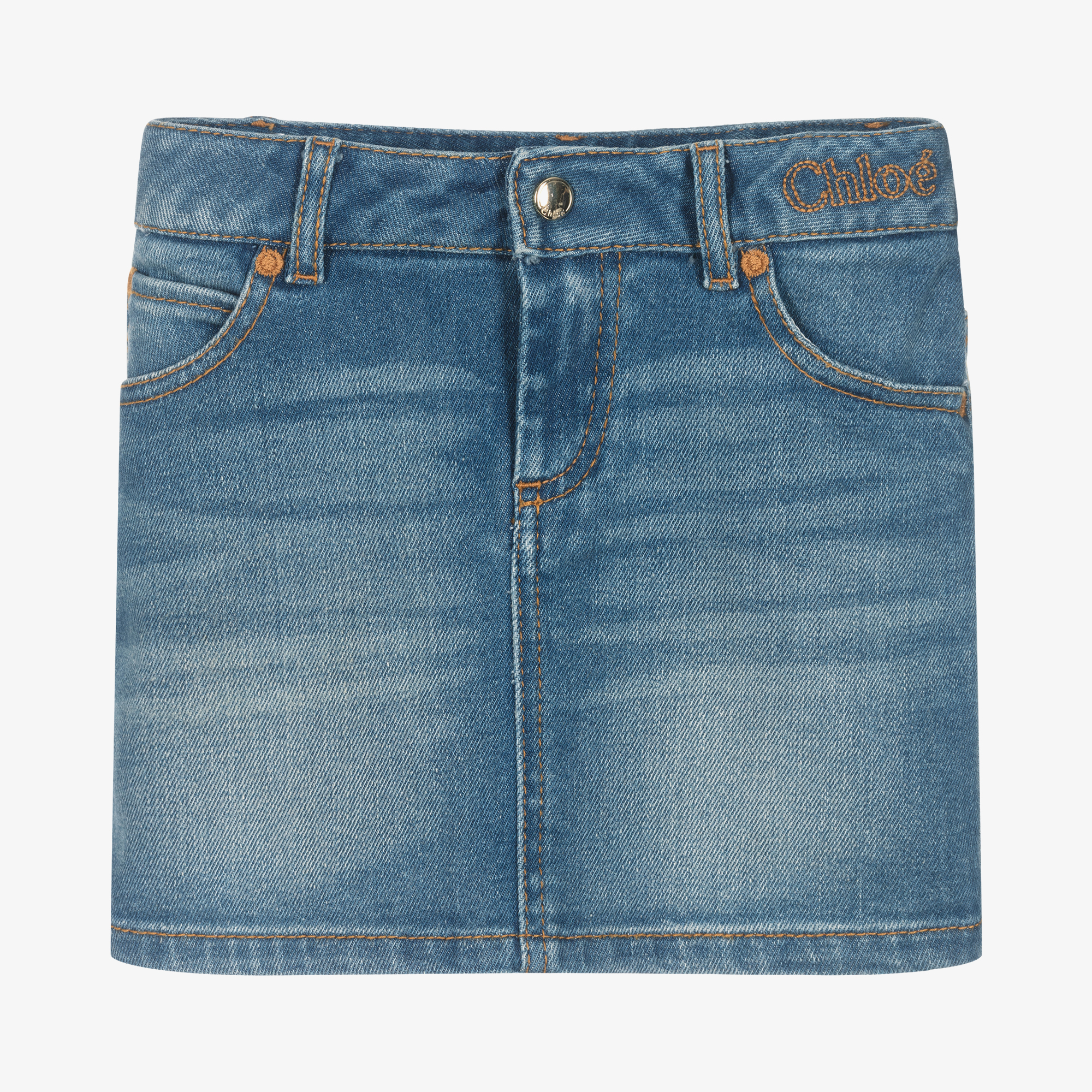 Chloé - Girls Blue Denim Mini Skirt | Childrensalon Outlet
