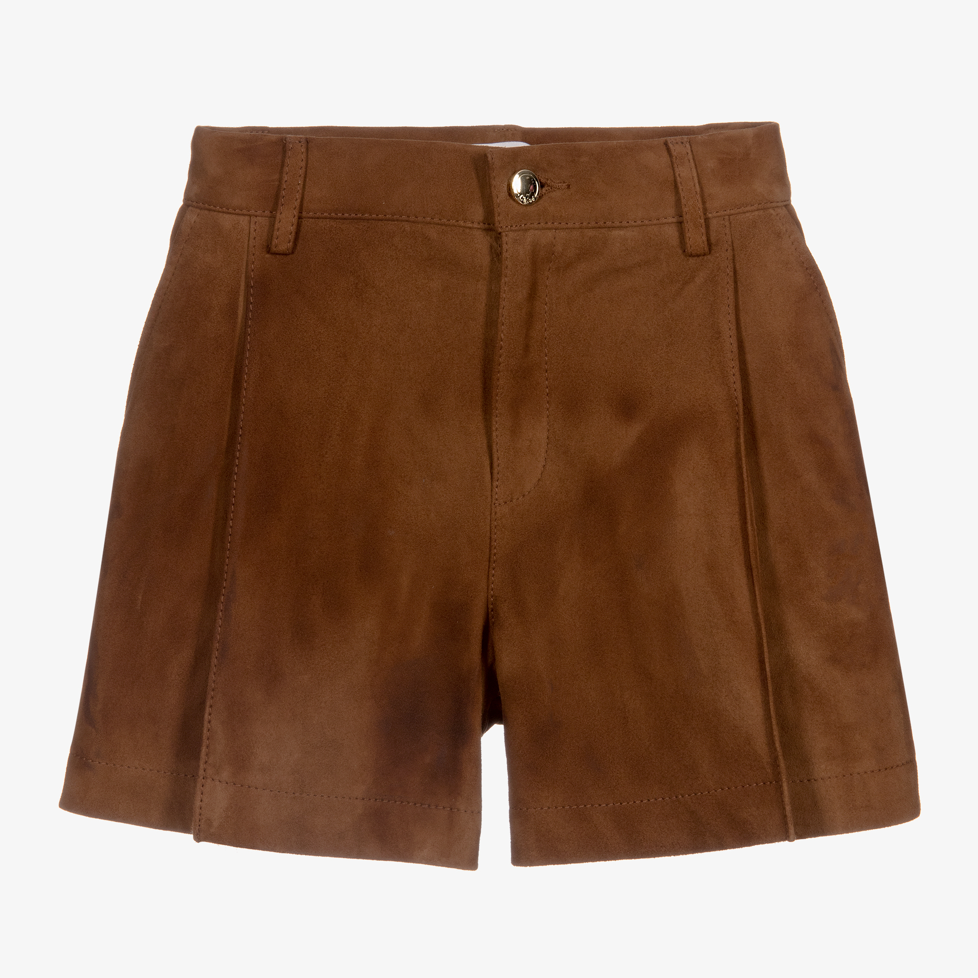 Chlo Girls Brown Faux Suede Shorts Childrensalon Outlet