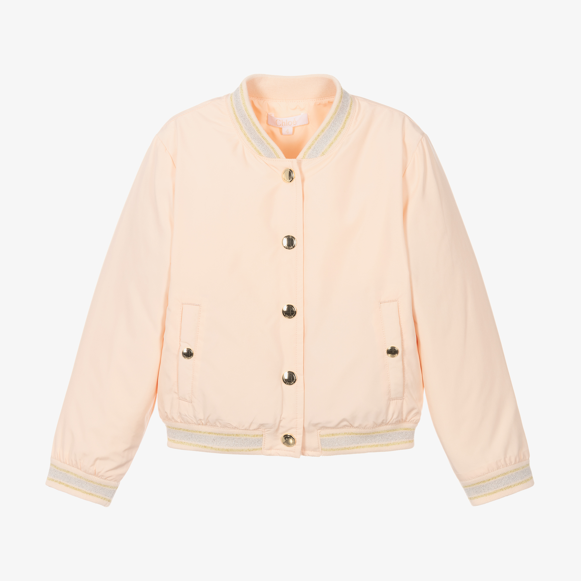 Chloé - Girls Pink Embroidered Bomber Jacket | Childrensalon Outlet