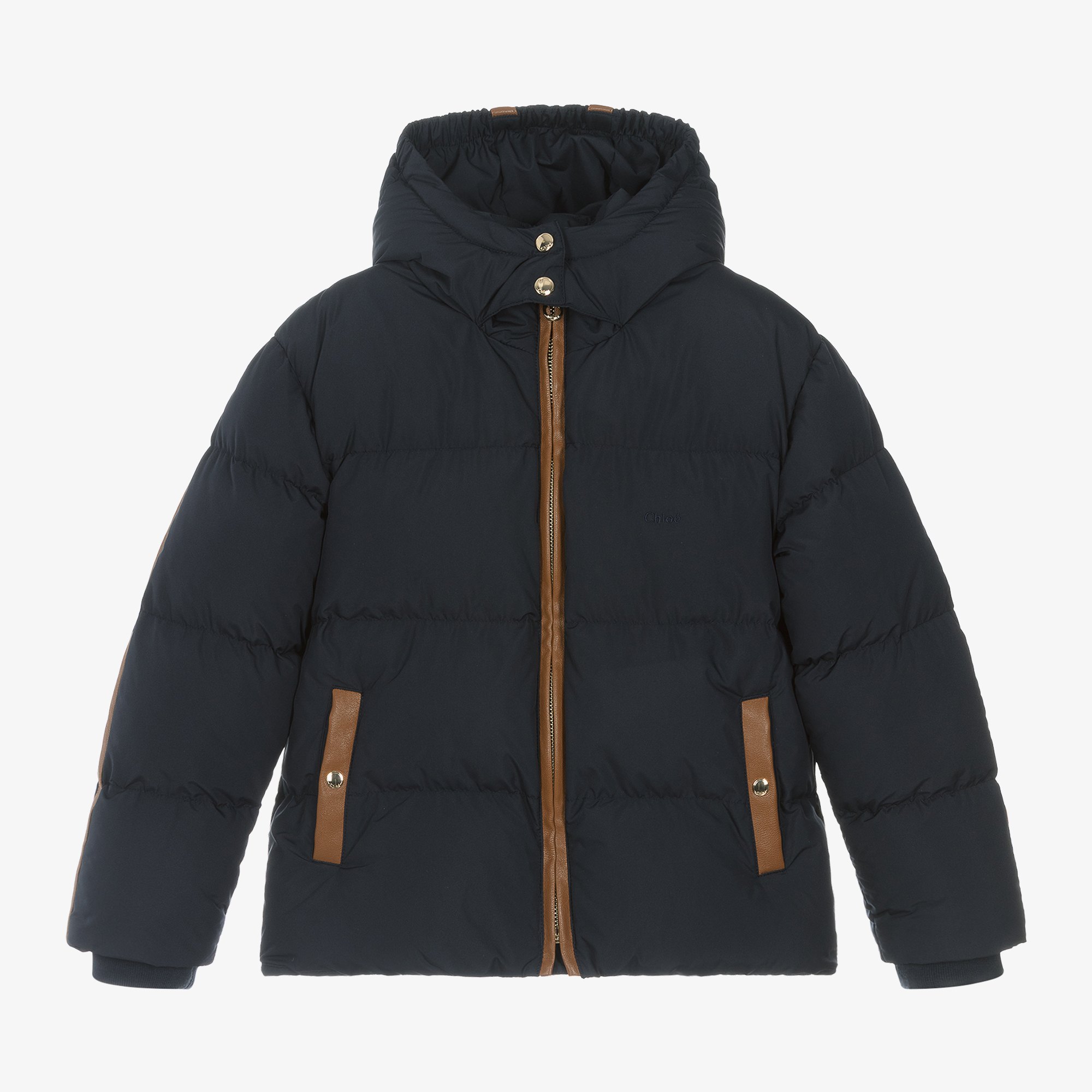 Chloé - Girls Quilted Navy Jacket | Childrensalon Outlet