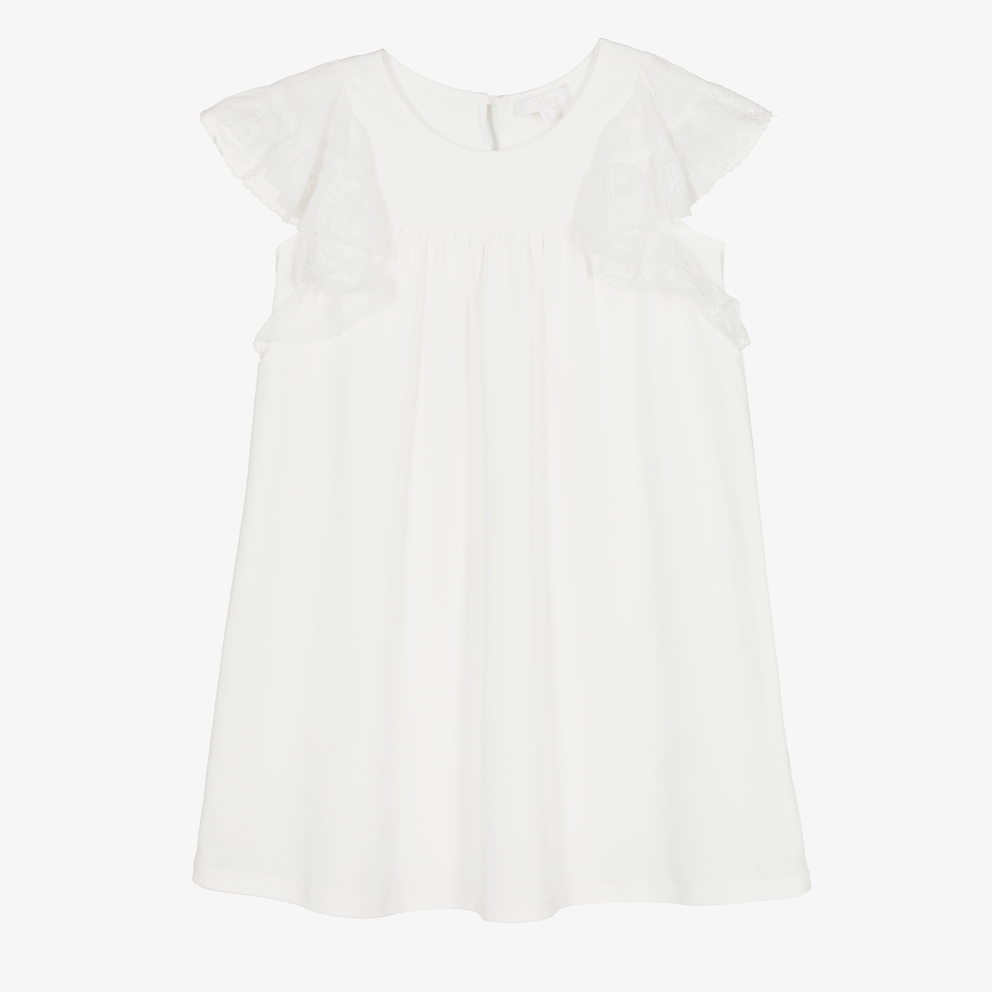 Chlo - Teen Girls Ivory Embroidered Ruffle Dress | Childrensalon Outlet