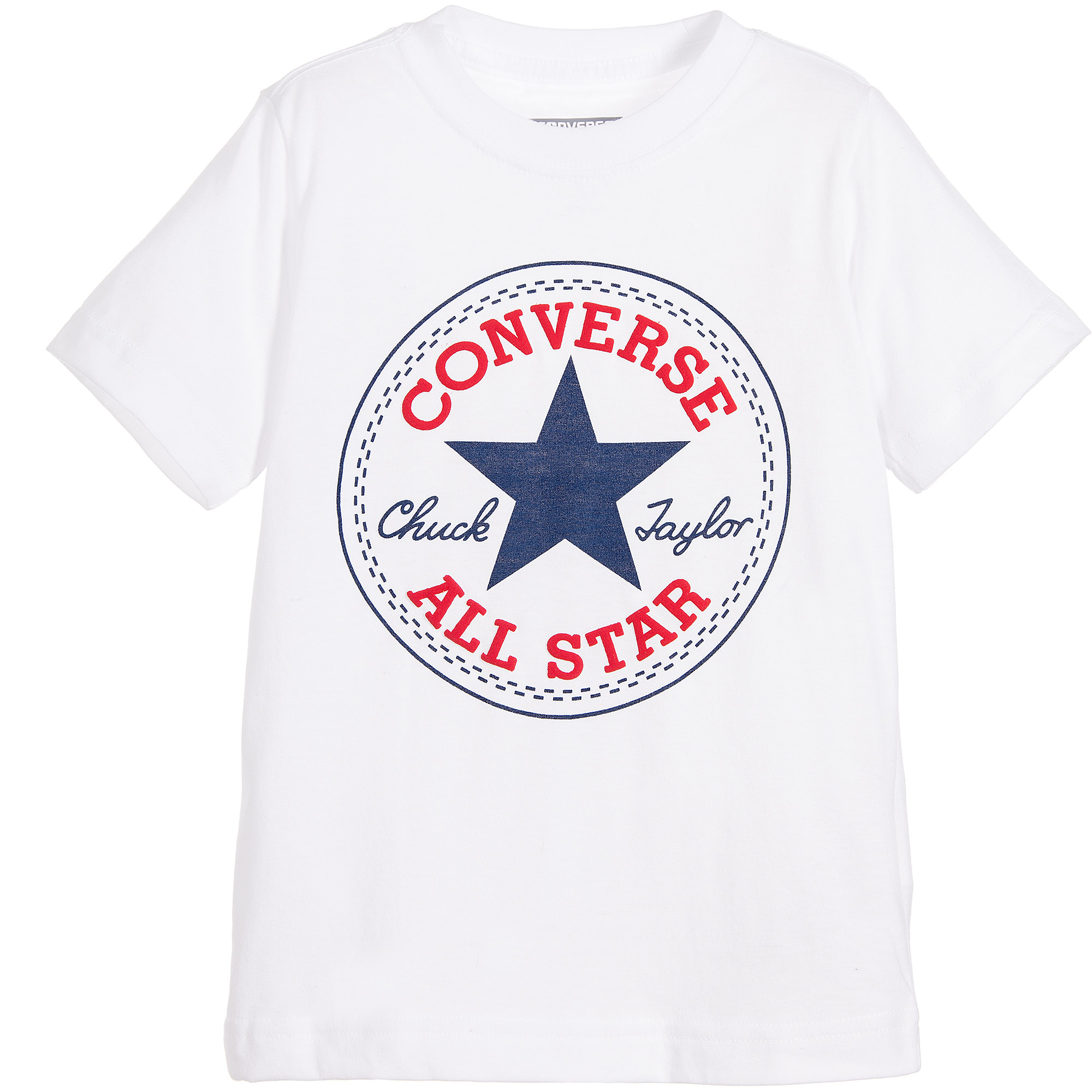 ليزر بيورير Converse White Cotton T-Shirt with All Star Logo ليزر بيورير